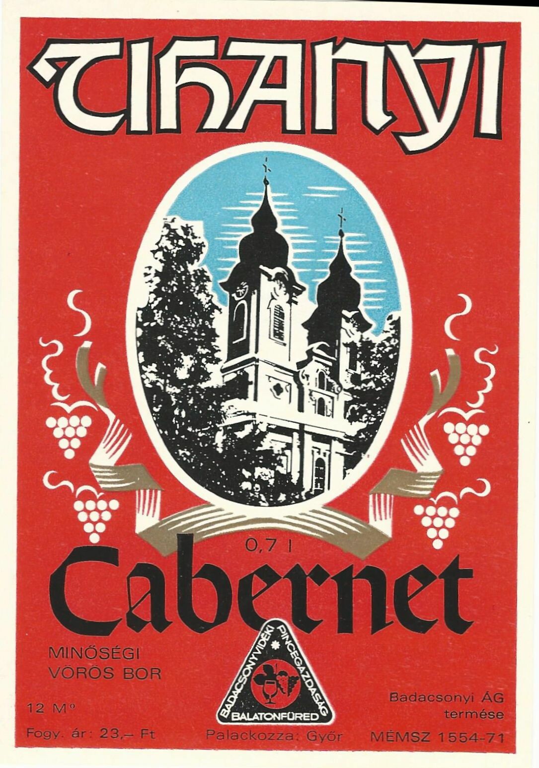 Cabernet borcímke (Magyar Kereskedelmi és Vendéglátóipari Múzeum CC BY-NC-SA)