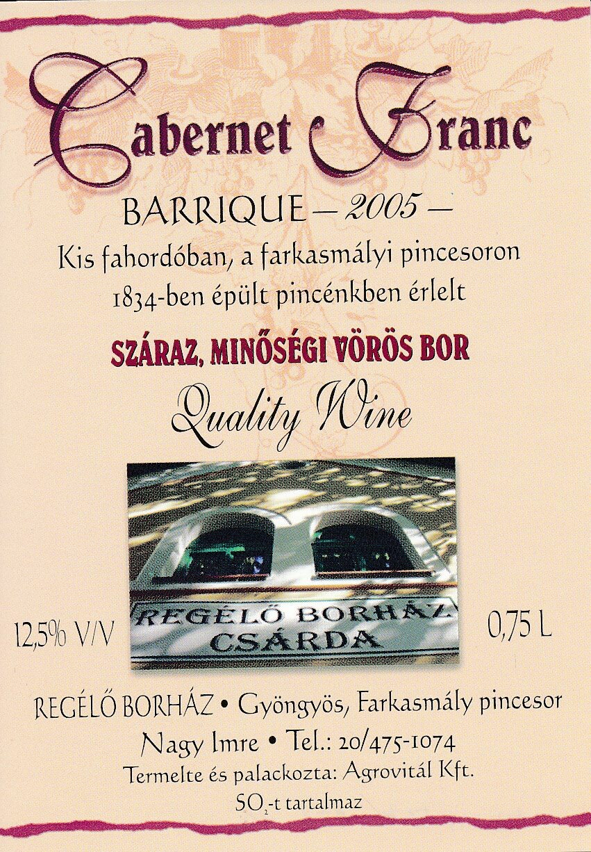 Cabernet borcímke (Magyar Kereskedelmi és Vendéglátóipari Múzeum CC BY-NC-SA)