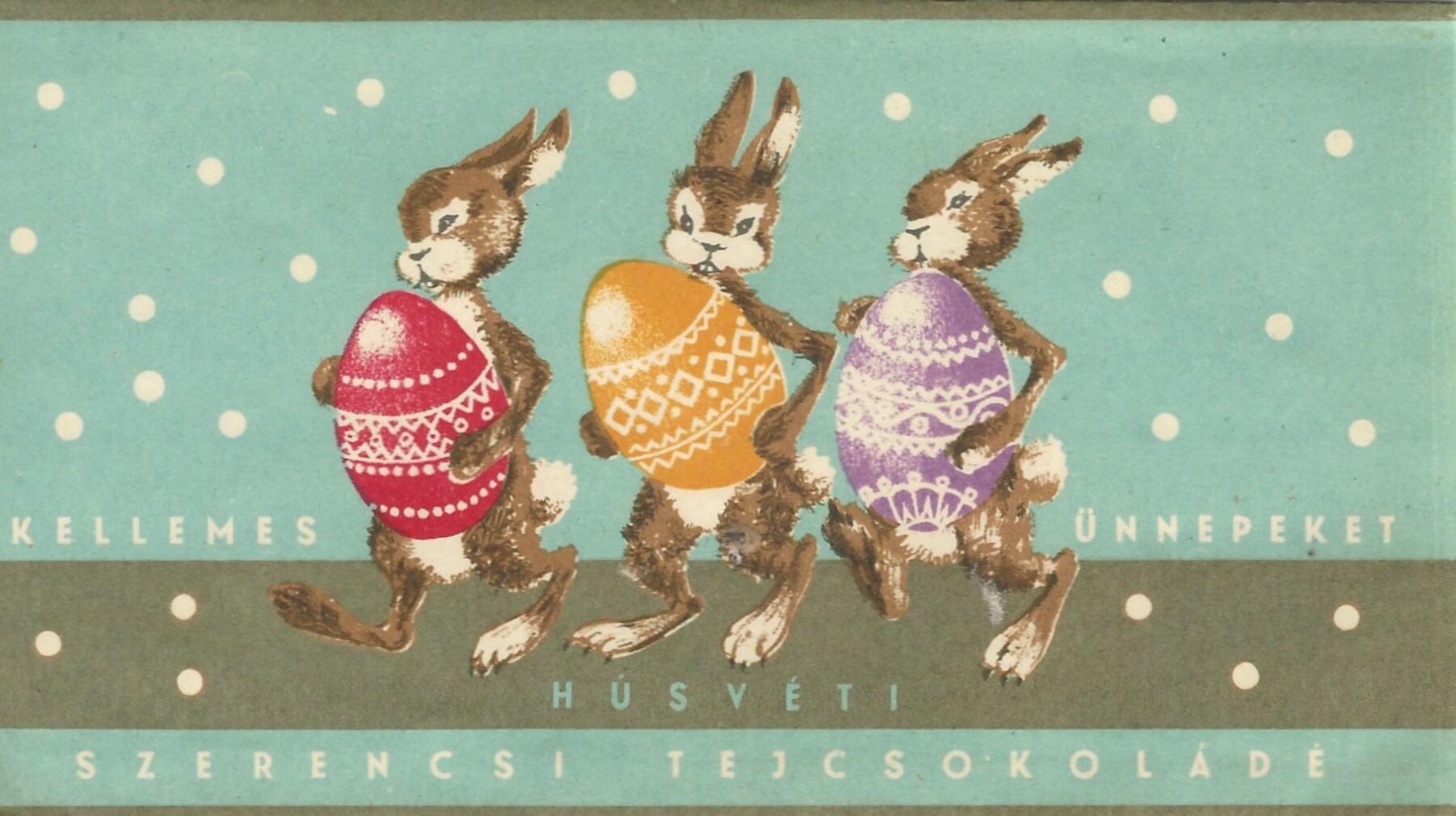 Húsvéti csokoládé, csokoládépapír (Magyar Kereskedelmi és Vendéglátóipari Múzeum CC BY-NC-SA)