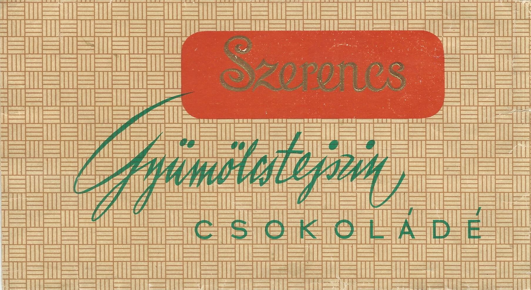 Szerencs Gyümölcstejszín csokoládépapír (Magyar Kereskedelmi és Vendéglátóipari Múzeum CC BY-NC-SA)