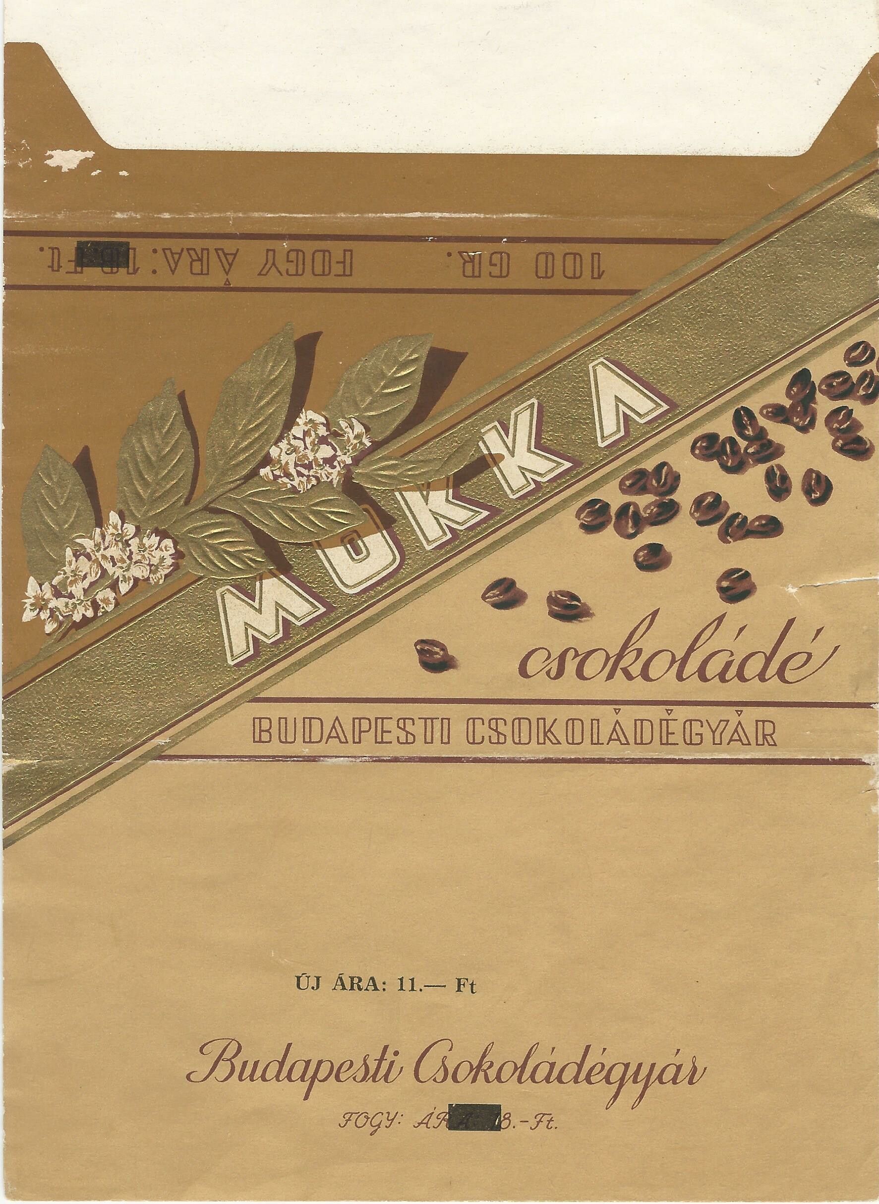 Mokka csokoládé, csomagolóanyag (Magyar Kereskedelmi és Vendéglátóipari Múzeum CC BY-NC-SA)