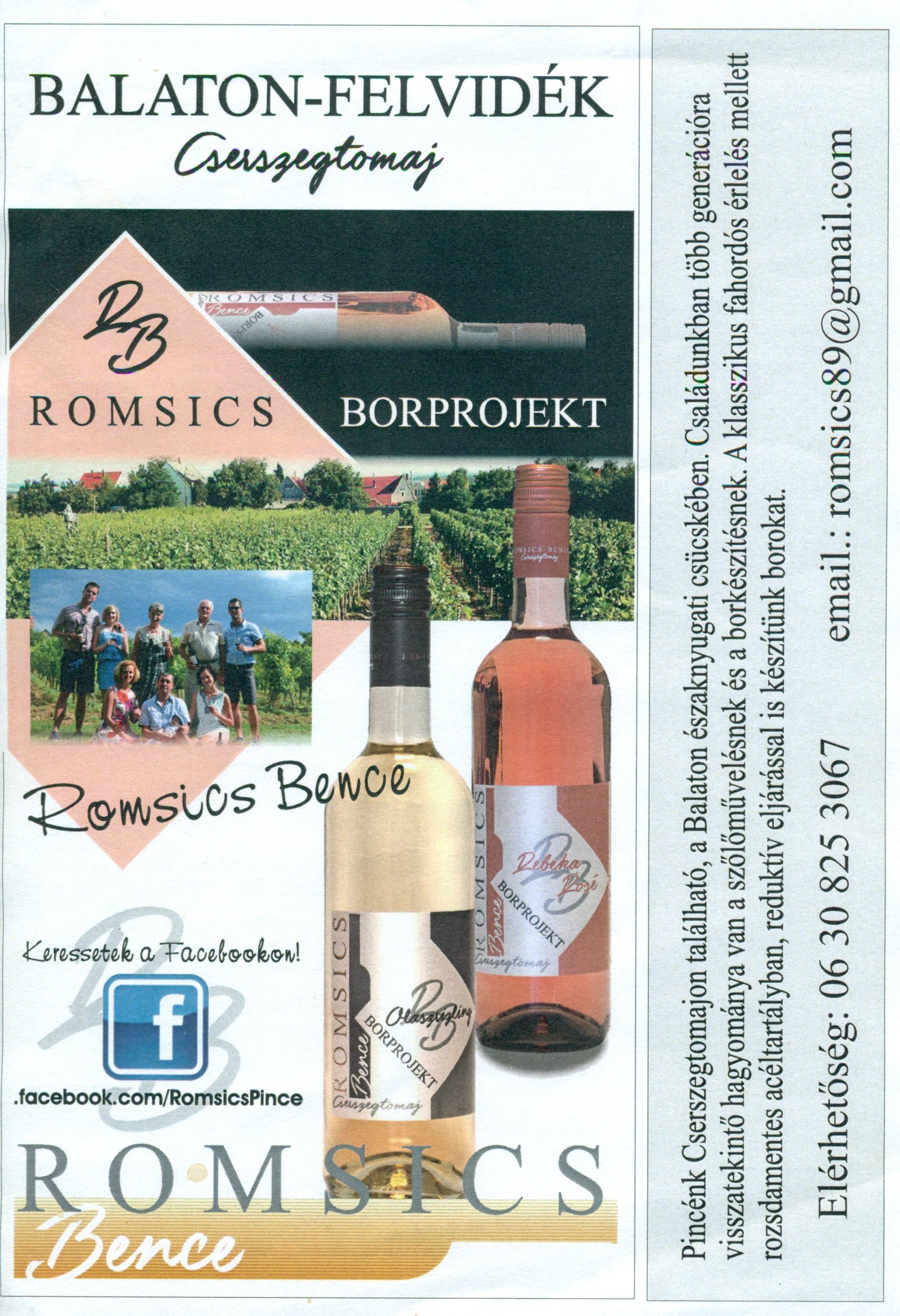Romsics Borprojekt reklámlap (Magyar Kereskedelmi és Vendéglátóipari Múzeum CC BY-NC-SA)