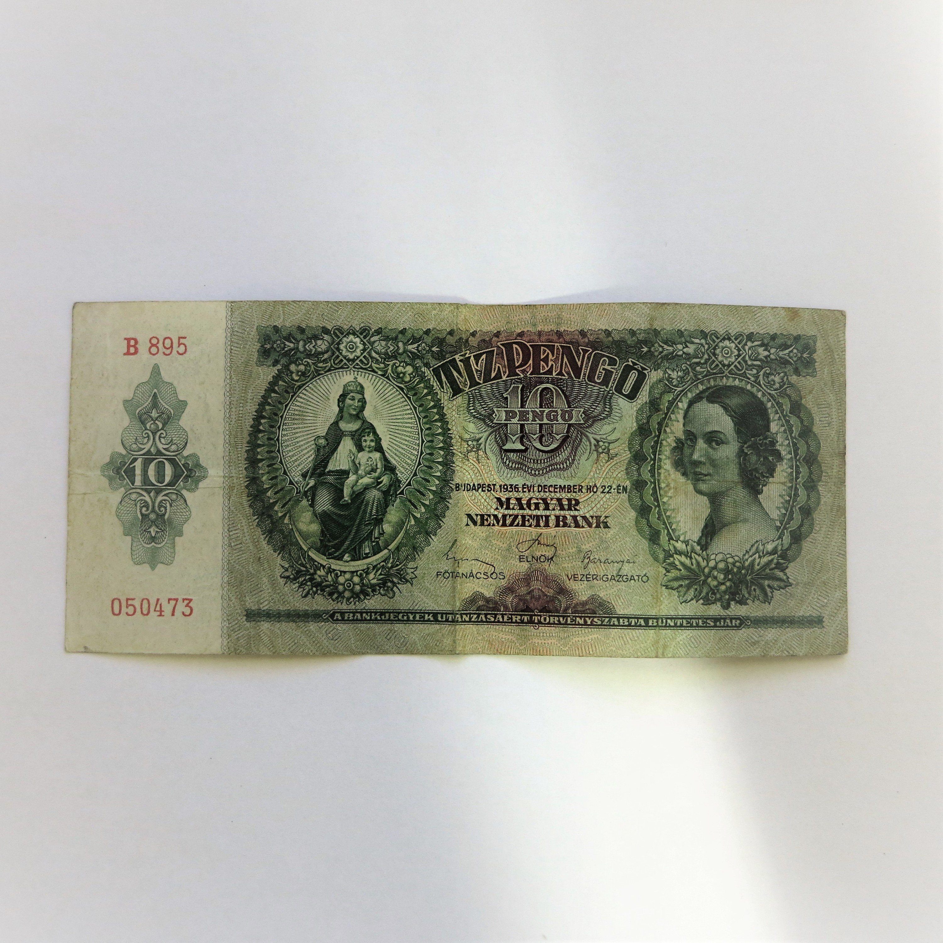 Pengő bankjegy (Sziklakórház Atombunker Múzeum CC BY-NC-SA)