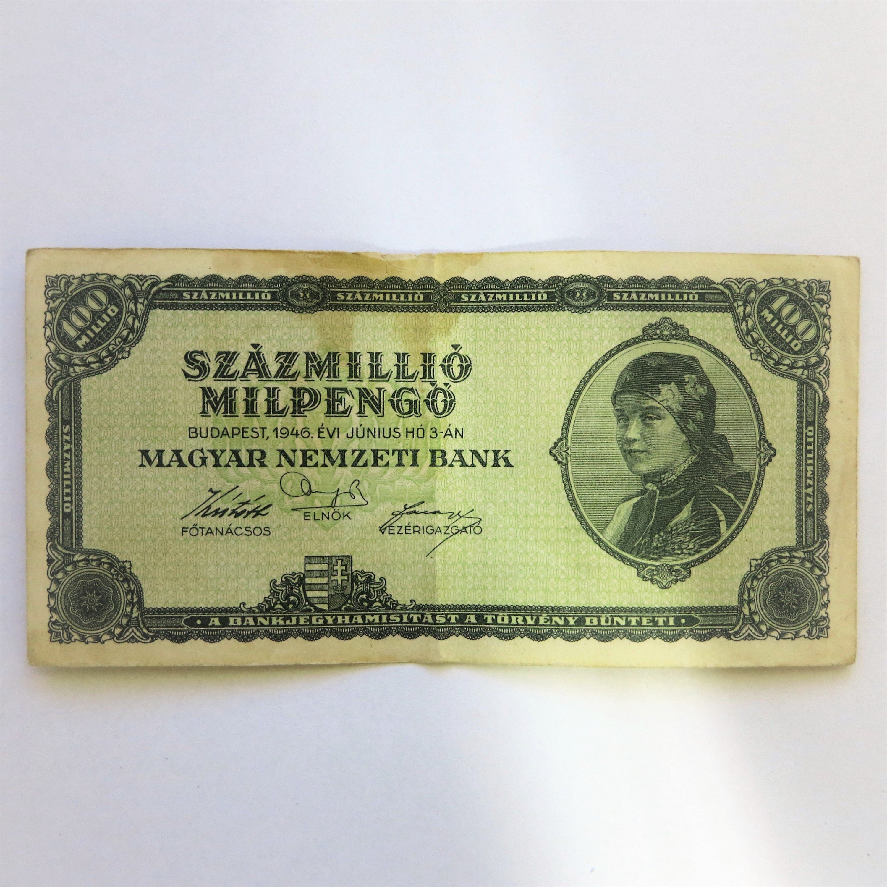 Milpengő bankjegy (Sziklakórház Atombunker Múzeum CC BY-NC-SA)