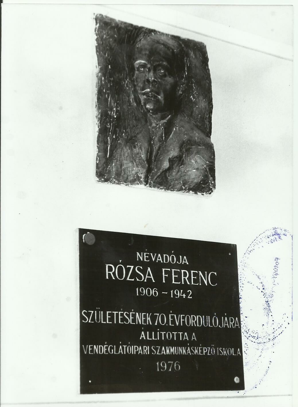 Rózsa Ferenc emléktábla (Angyalföldi Helytörténeti Gyűjtemény CC BY-NC-SA)