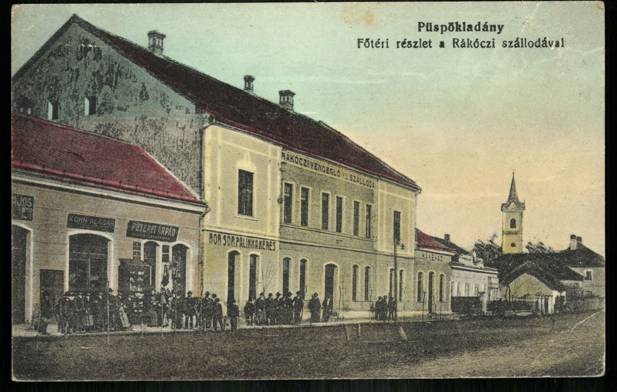 Püspökladány; Főtéri részlet a Rákóczi szállodával (Magyar Kereskedelmi és Vendéglátóipari Múzeum CC BY-NC-ND)