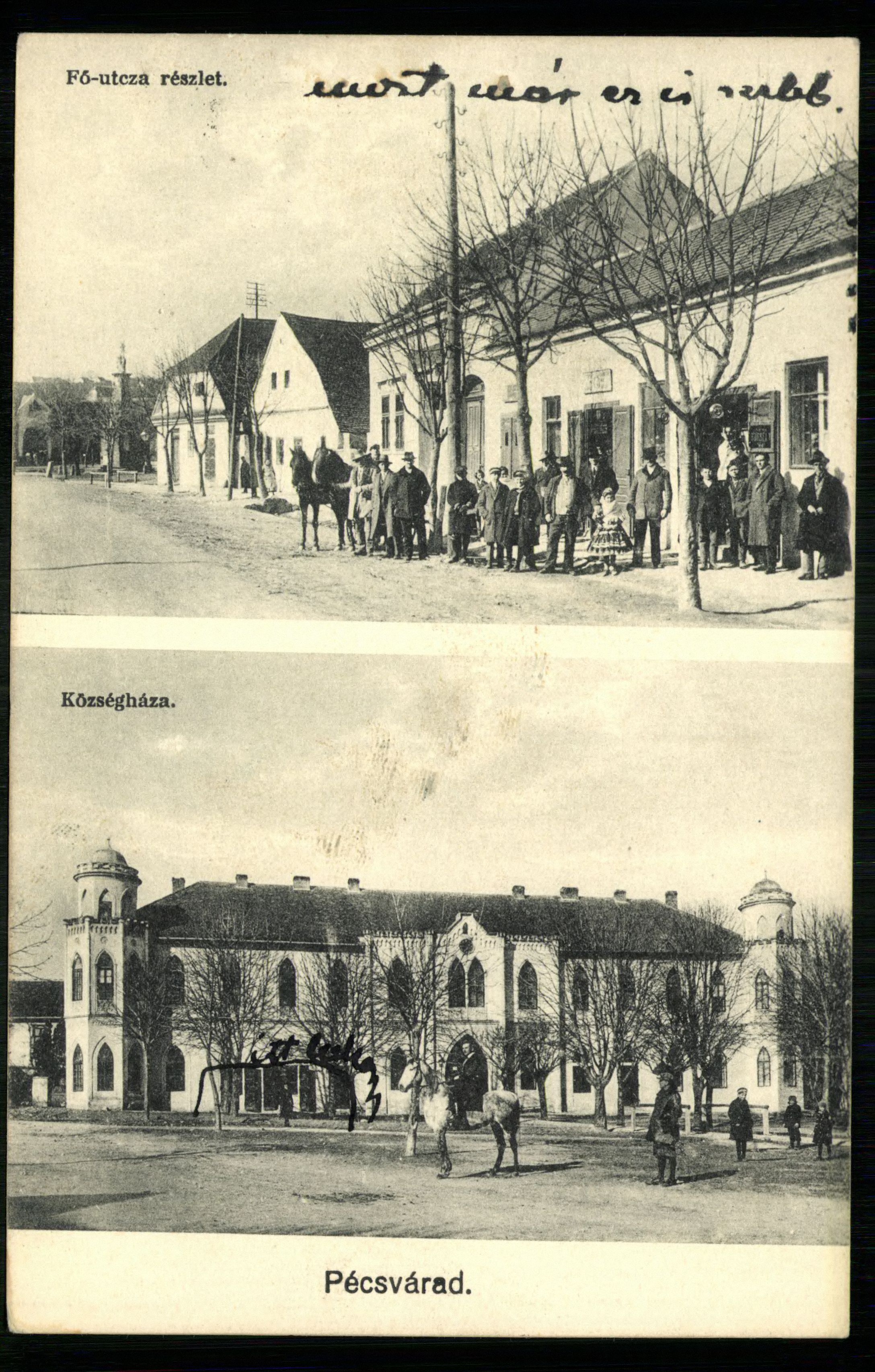 Pécsvárad; Fő utcai részlet; Községháza (Magyar Kereskedelmi és Vendéglátóipari Múzeum CC BY-NC-ND)