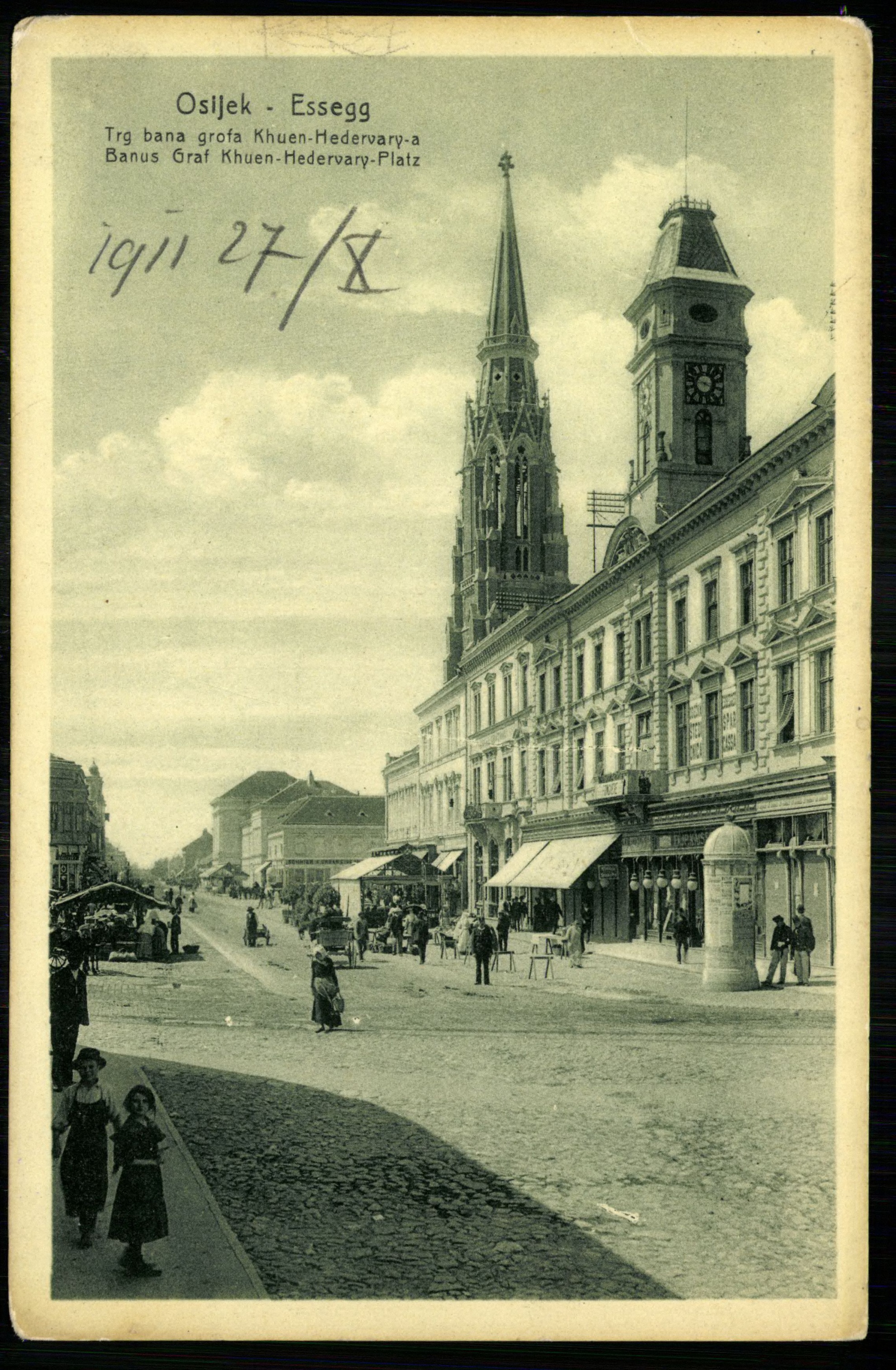 Essegg; Banus Graf Khuen-Hedervary Platz (Magyar Kereskedelmi és Vendéglátóipari Múzeum CC BY-NC-ND)