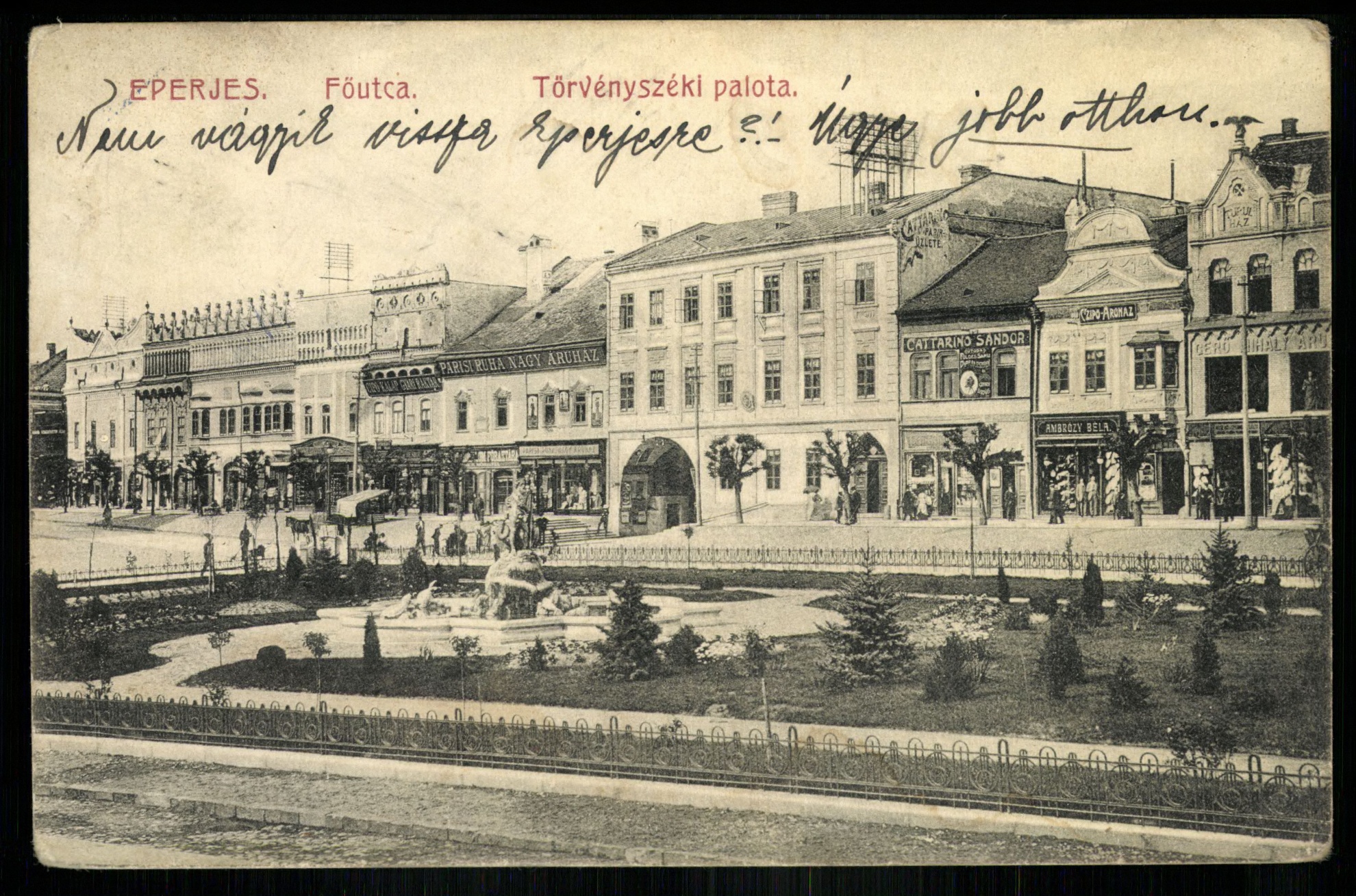 Eperjes; Fő utca Törvényszéki palota (Magyar Kereskedelmi és Vendéglátóipari Múzeum CC BY-NC-ND)