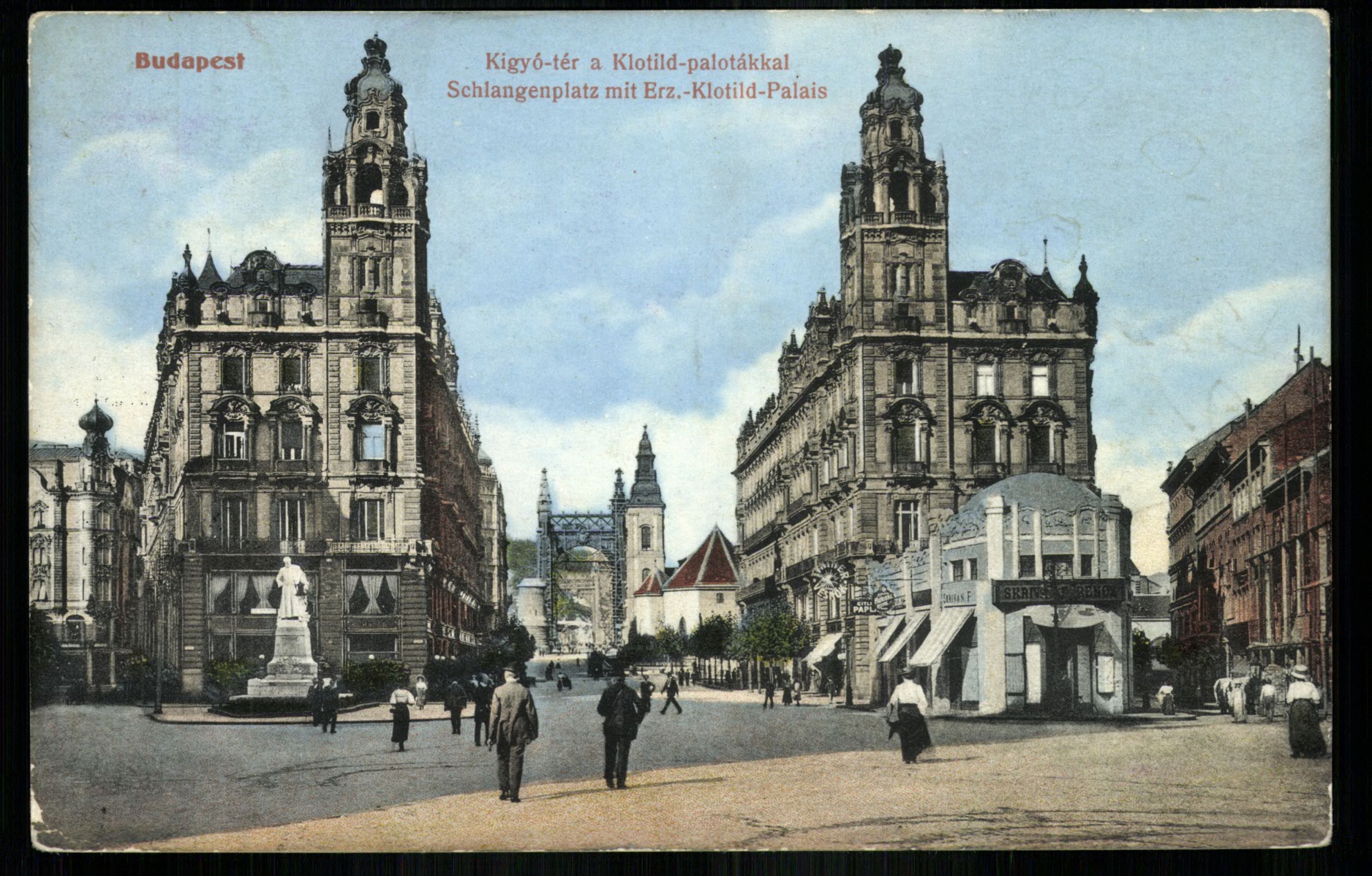 Budapest; Kígyó tér a Klotild palotákkal (Magyar Kereskedelmi és Vendéglátóipari Múzeum CC BY-NC-ND)