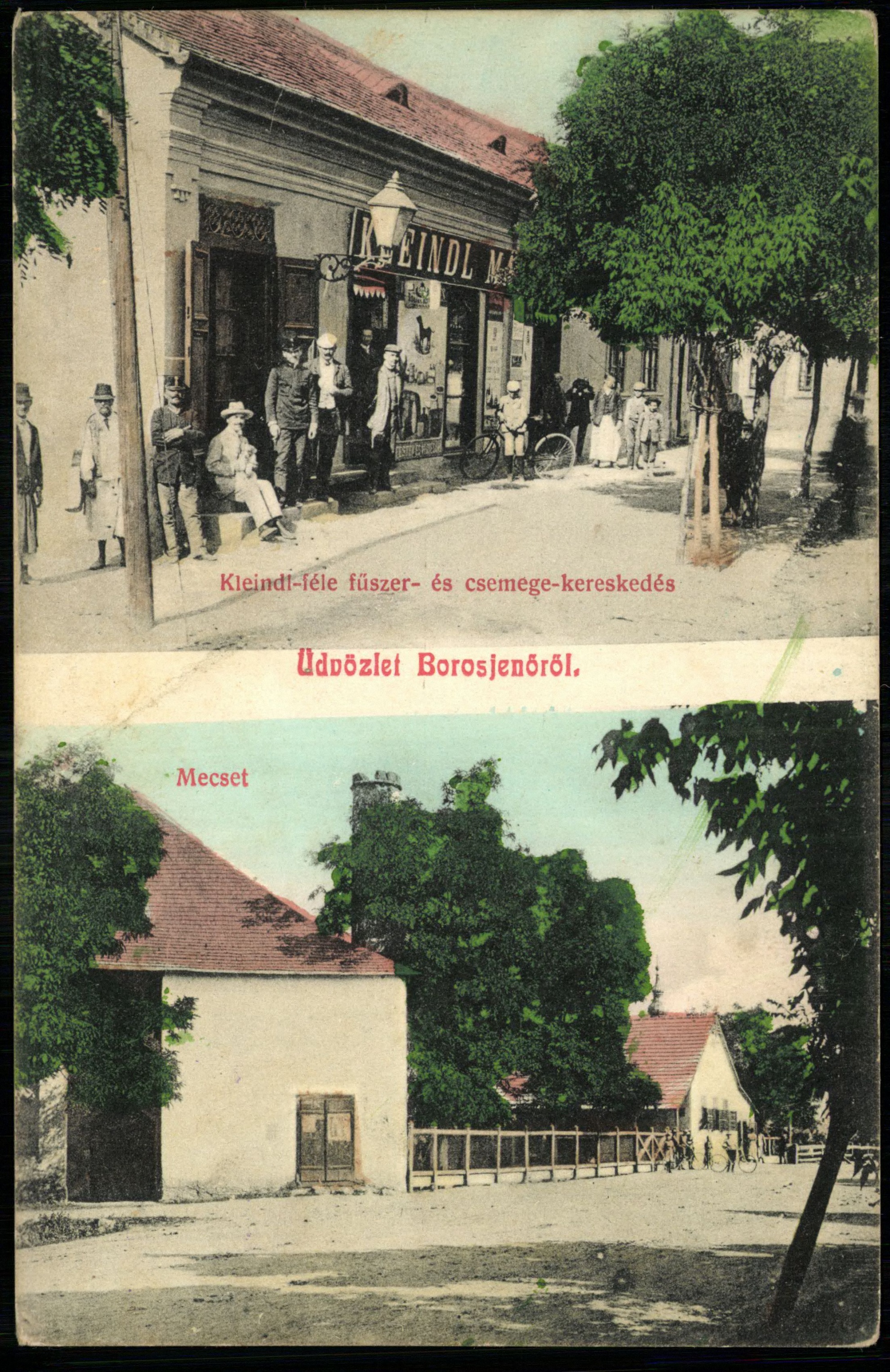 Borosjenő; Kleindl-féle fűszer- és csemegekereskedés; Mecset (Magyar Kereskedelmi és Vendéglátóipari Múzeum CC BY-NC-ND)