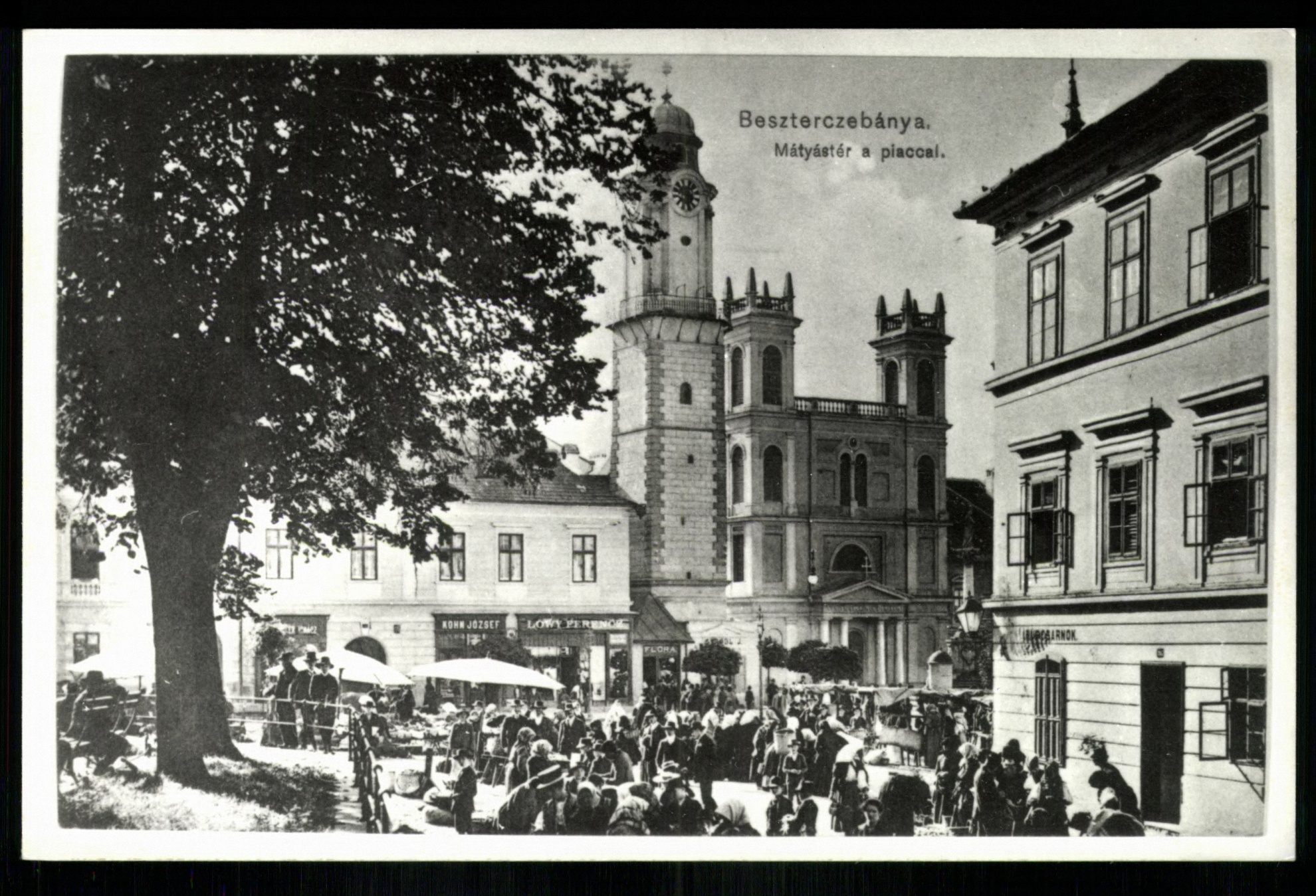 Besztercebánya; Mátyás tér a piaccal (Magyar Kereskedelmi és Vendéglátóipari Múzeum CC BY-NC-ND)