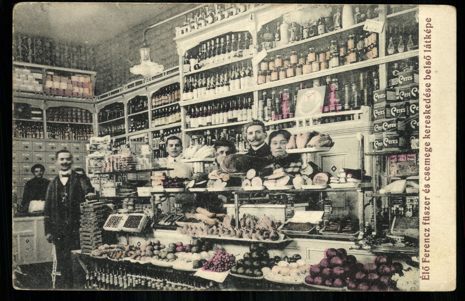 Budapest; Élő Ferenc fűszer- és csemege kereskedése belső látképe (Magyar Kereskedelmi és Vendéglátóipari Múzeum CC BY-NC-ND)