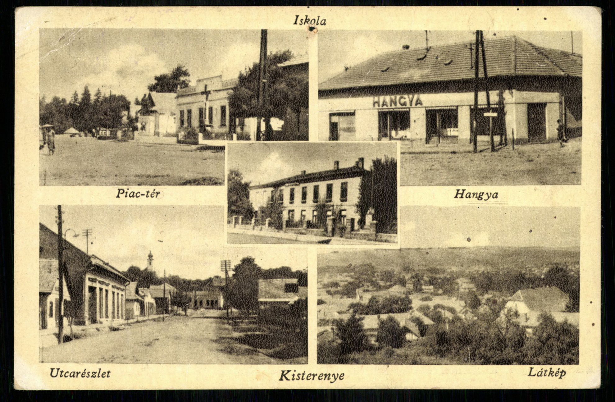 Kisterenye. Piactér; Iskola; Hangya; Utcarészlet; Látkép (Magyar Kereskedelmi és Vendéglátóipari Múzeum CC BY-NC-ND)