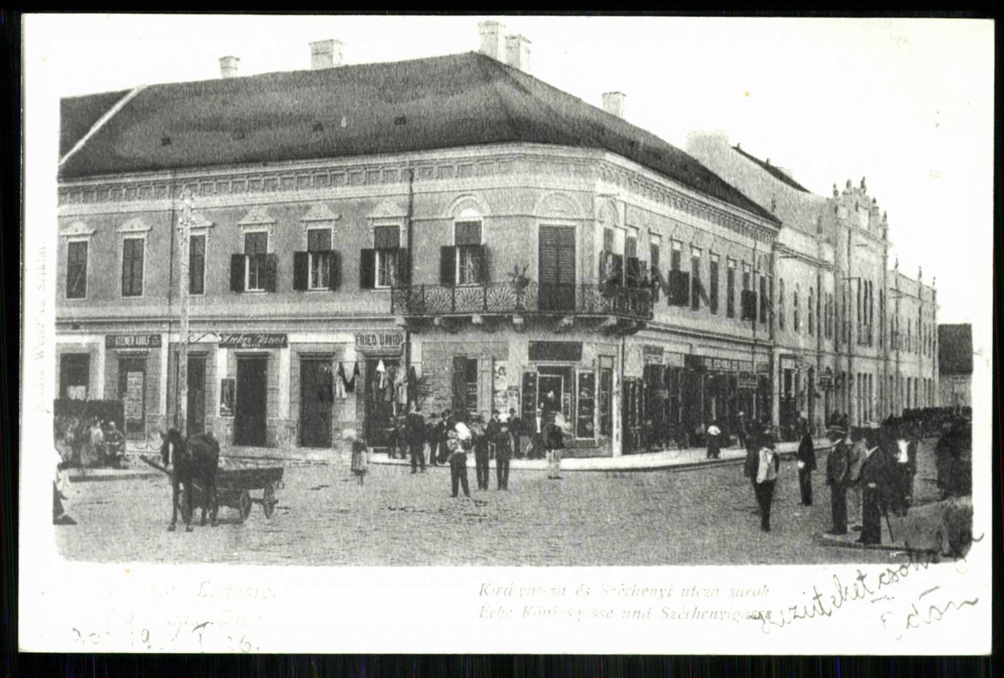 Lugos; Király utca és Széchenyi utca sarok (Magyar Kereskedelmi és Vendéglátóipari Múzeum CC BY-NC-ND)