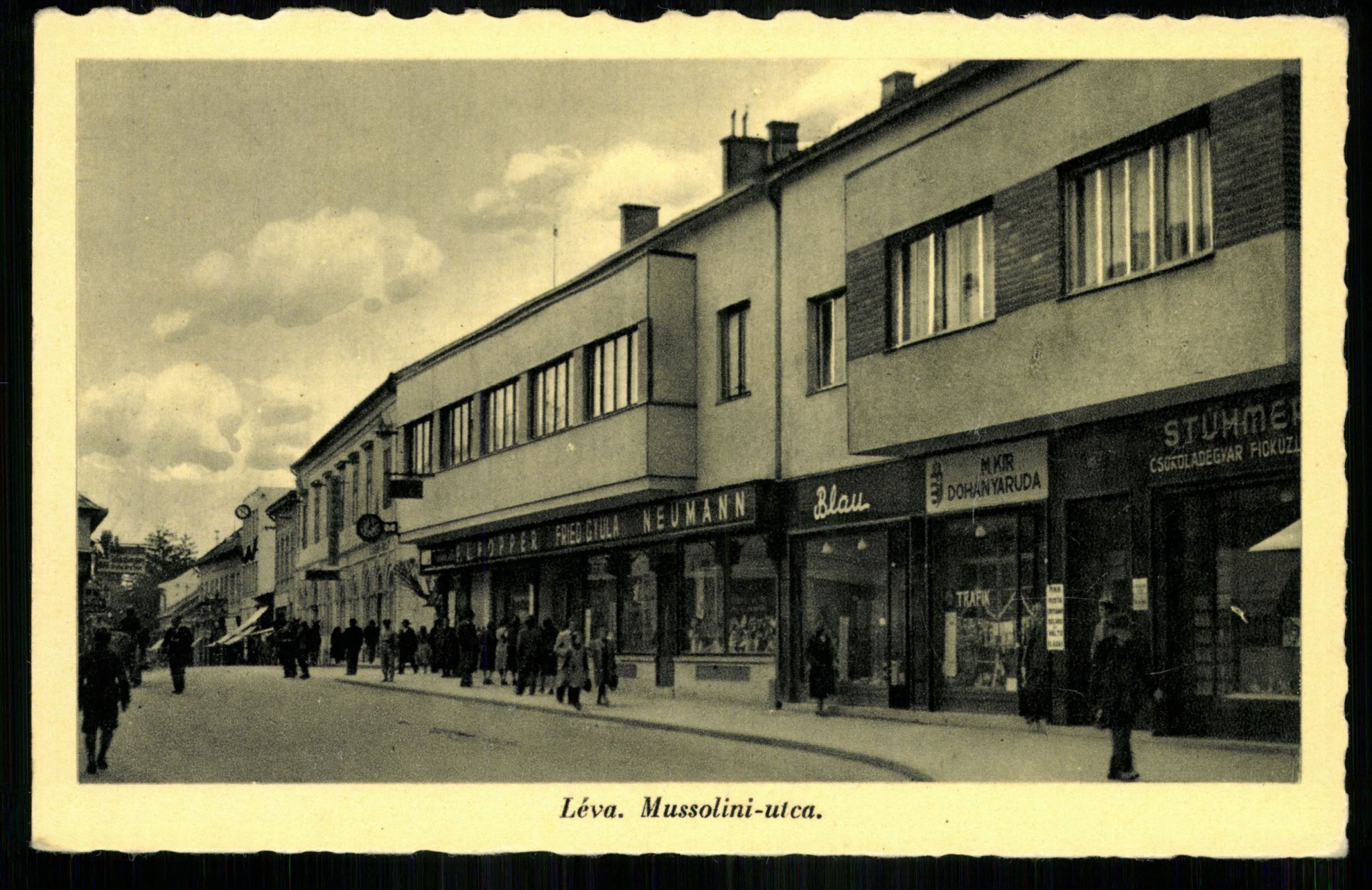 Léva; Mussolini utca (Magyar Kereskedelmi és Vendéglátóipari Múzeum CC BY-NC-ND)