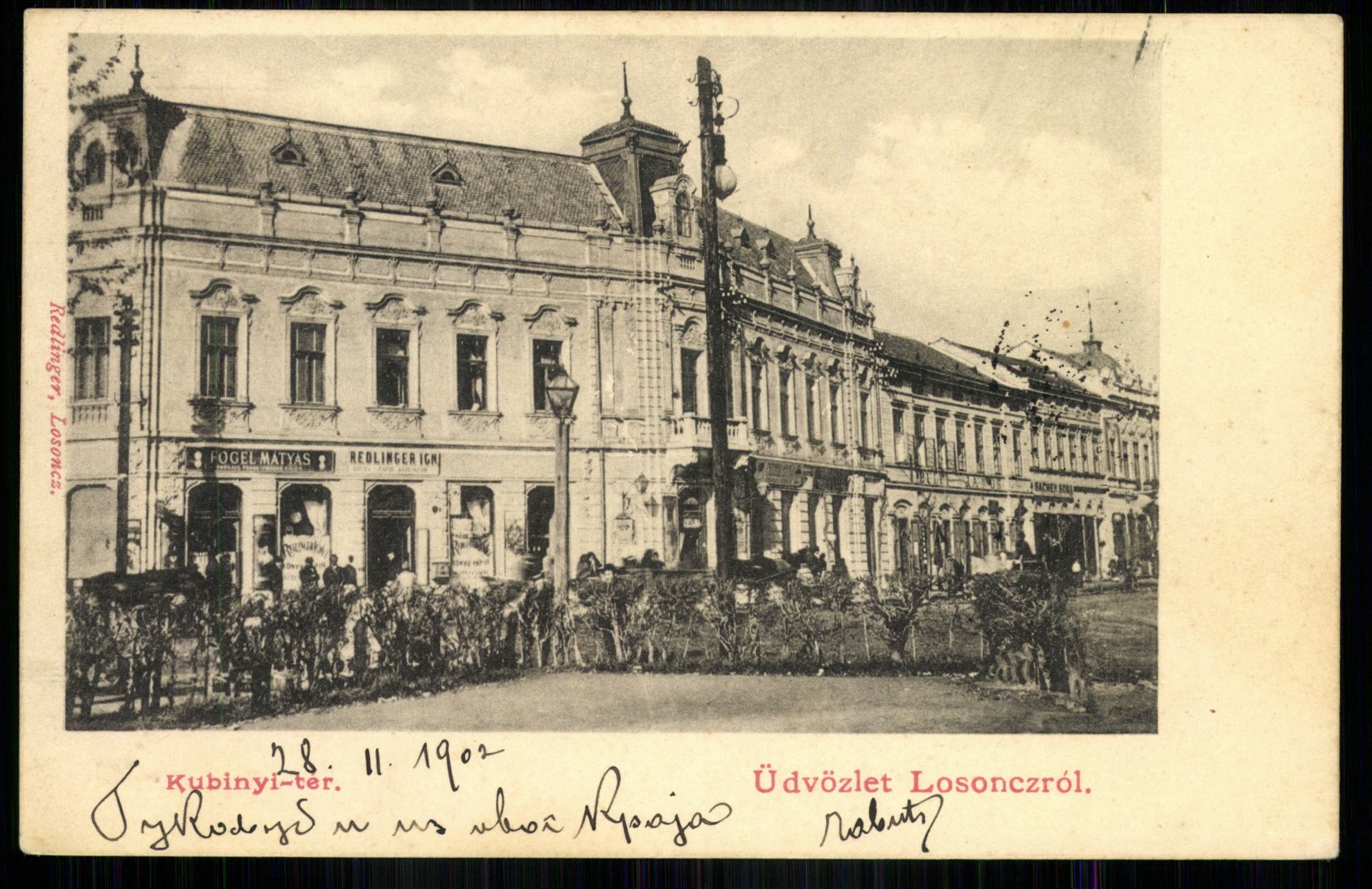 Losonc; Kubinyi tér (Magyar Kereskedelmi és Vendéglátóipari Múzeum CC BY-NC-ND)