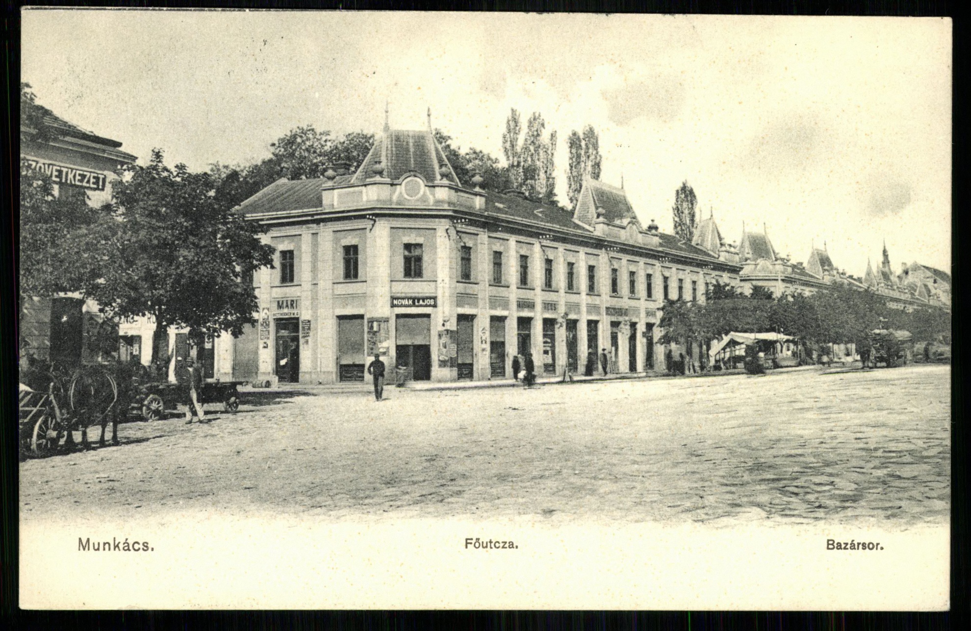 Munkács; Fő utca. Bazársor (Magyar Kereskedelmi és Vendéglátóipari Múzeum CC BY-NC-ND)