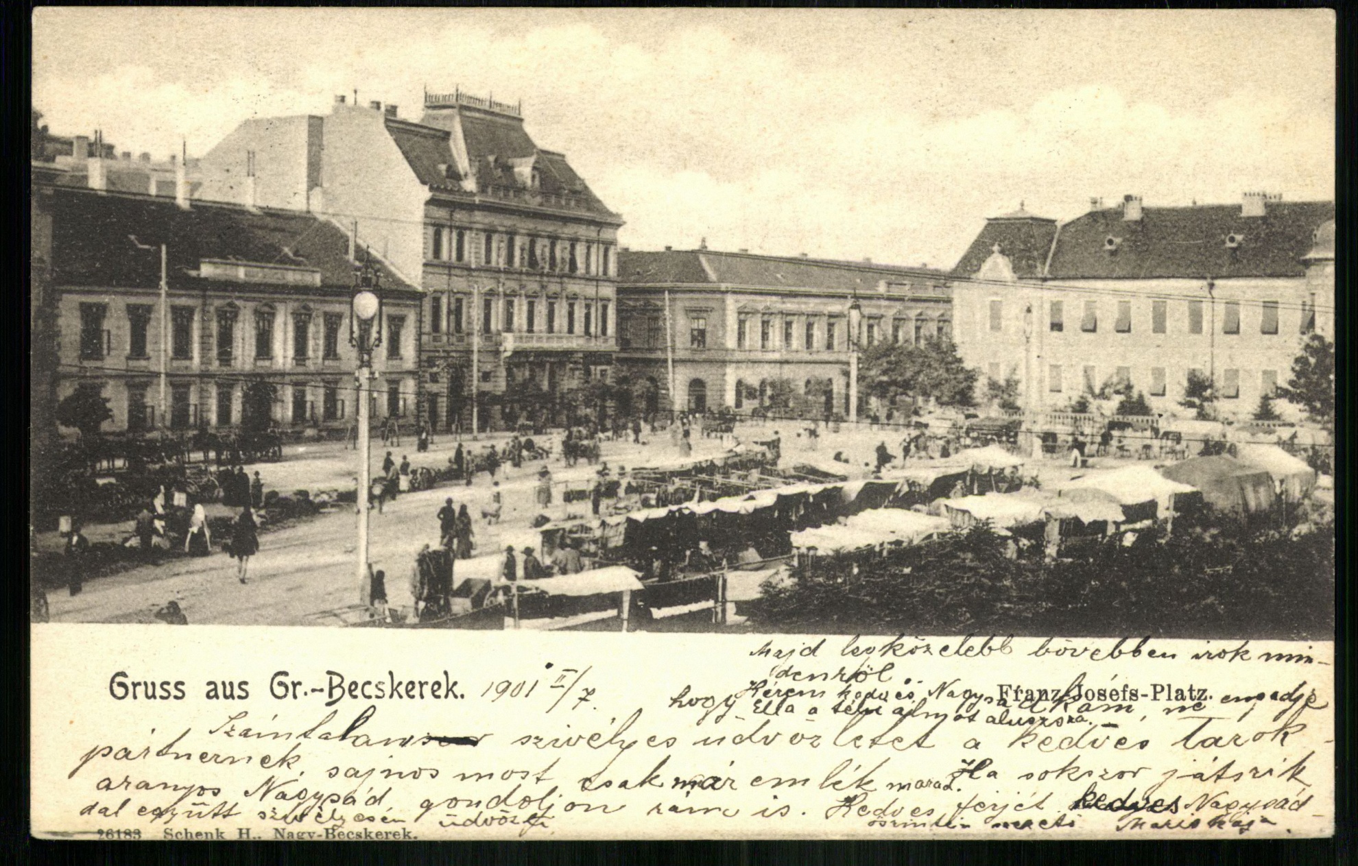 Gr.-Becskerek; Franz Josefs Platz (Magyar Kereskedelmi és Vendéglátóipari Múzeum CC BY-NC-ND)