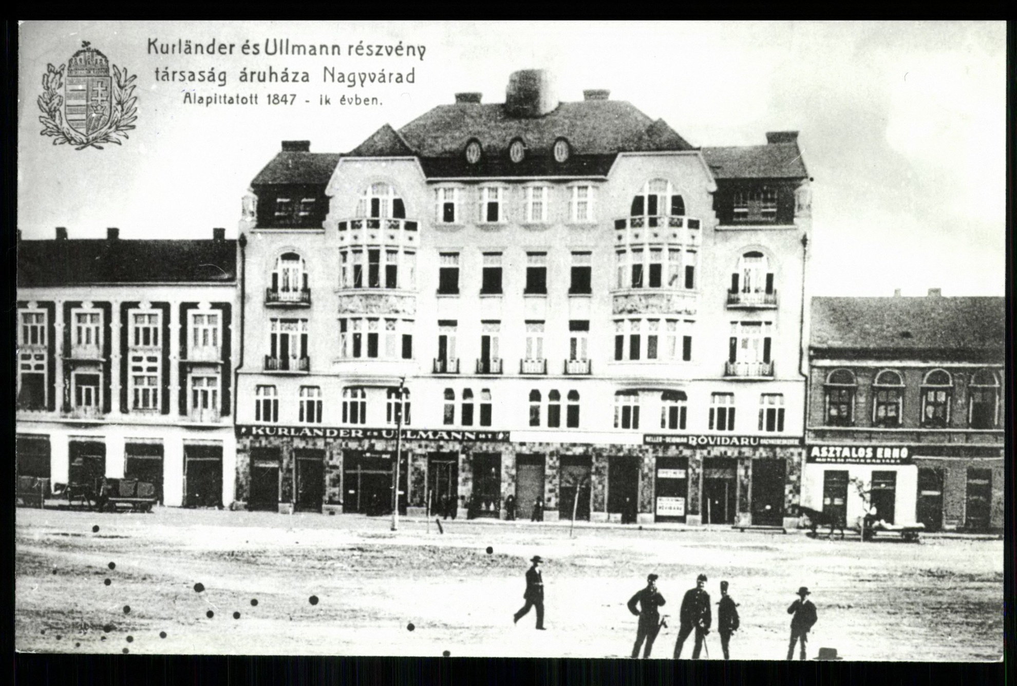 Nagyvárad; Kurländer és Ullmann Részvénytársaság áruháza, alapíttatott 1847. évben (Magyar Kereskedelmi és Vendéglátóipari Múzeum CC BY-NC-ND)