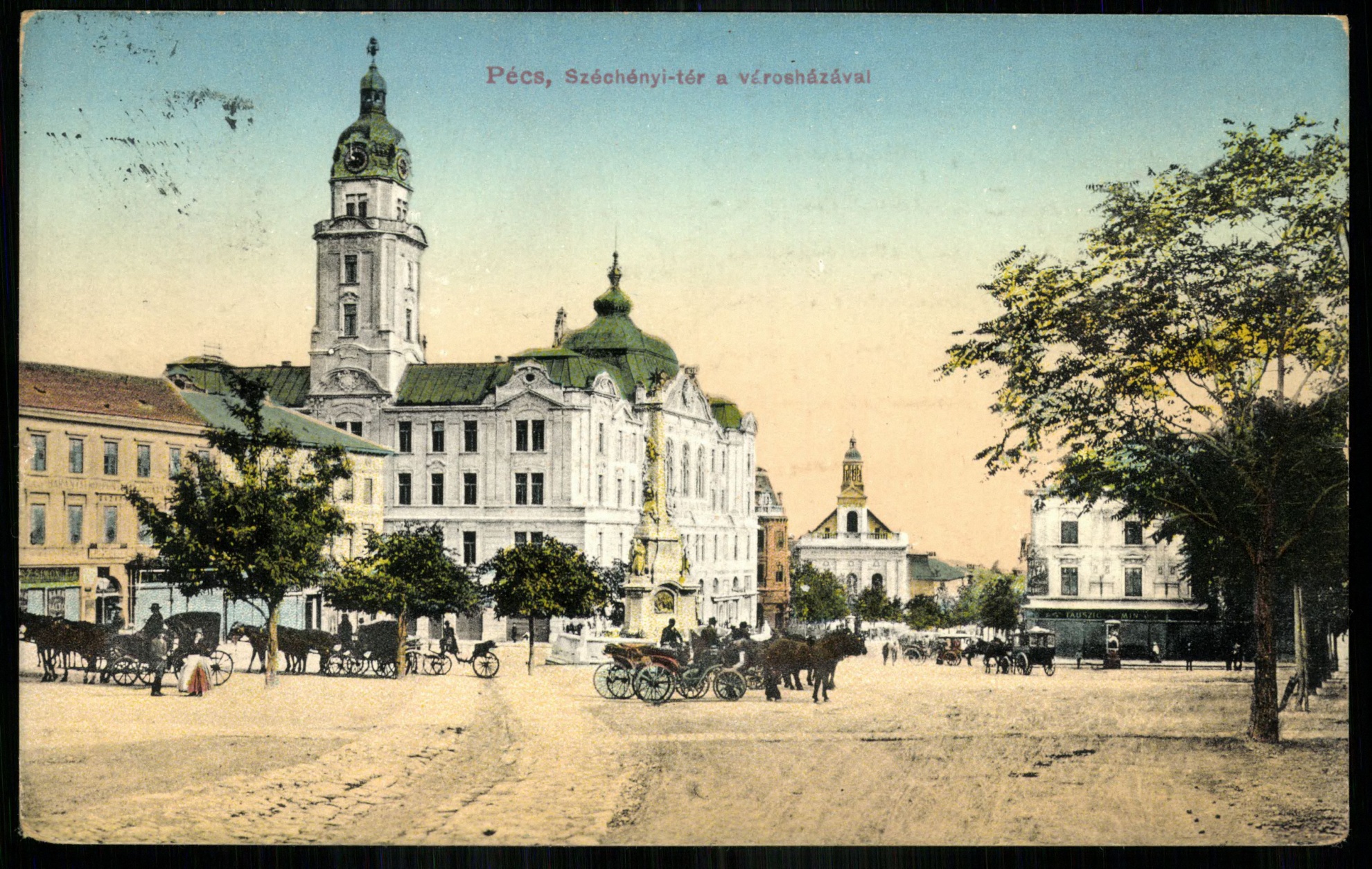Pécs; Széchenyi tér a Városházával (Magyar Kereskedelmi és Vendéglátóipari Múzeum CC BY-NC-ND)