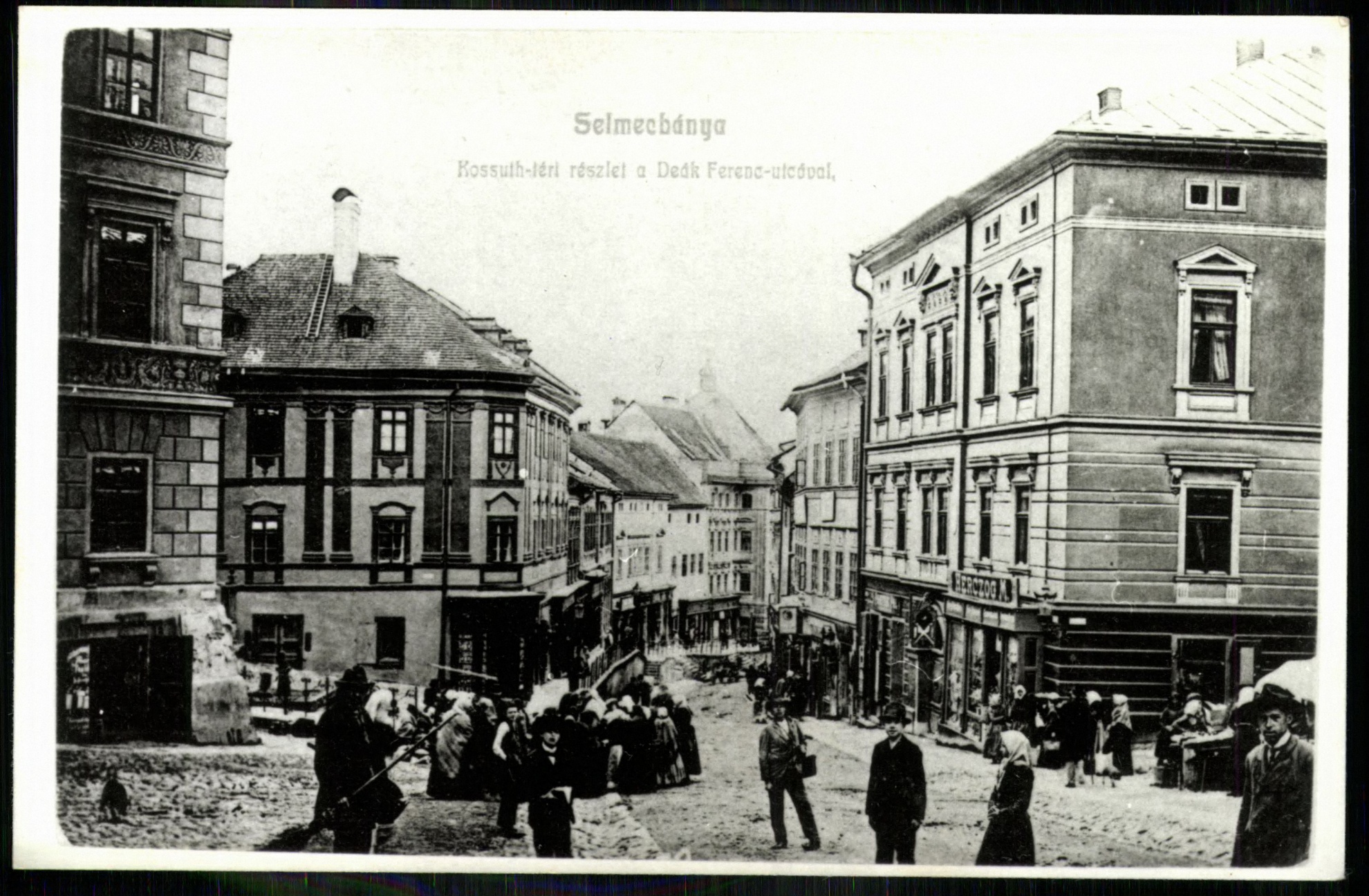 Selmecbánya; Kossuth téri részlet a Deák Ferenc utcával (Magyar Kereskedelmi és Vendéglátóipari Múzeum CC BY-NC-ND)