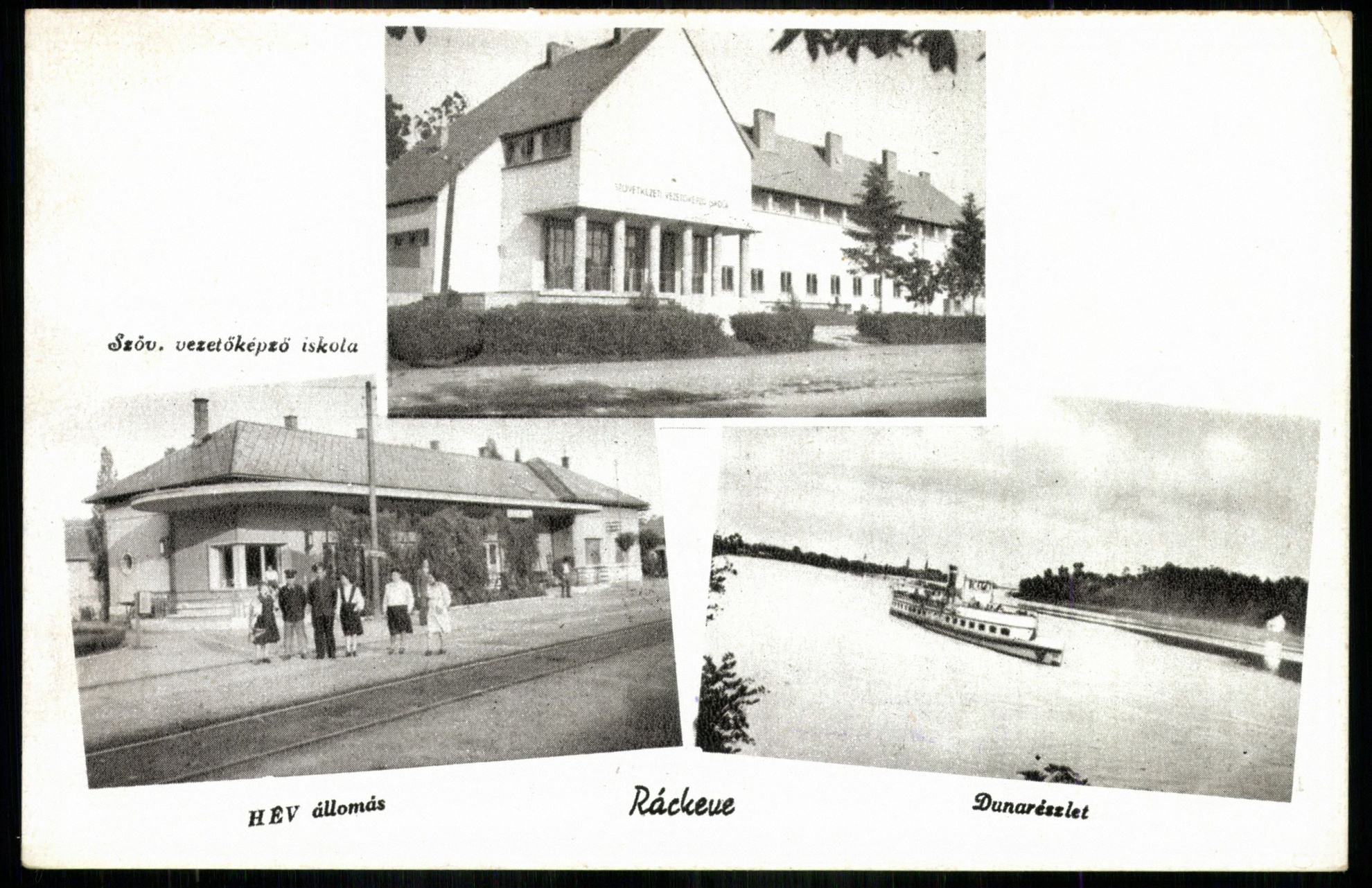 Ráckeve; Szövetkezet vezetőképző iskola; HÉV állomás; Dunarészlet (Magyar Kereskedelmi és Vendéglátóipari Múzeum CC BY-NC-ND)