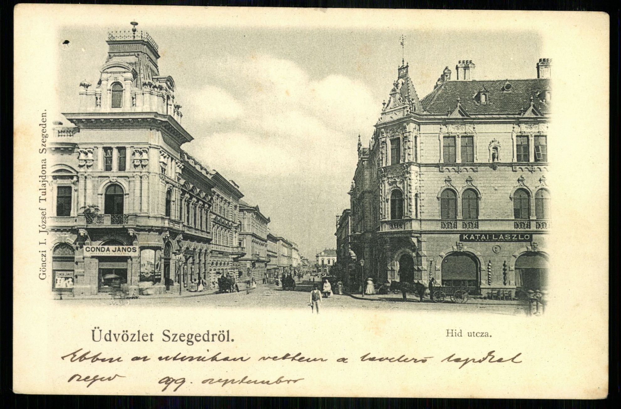Szeged; Üdvözlet. Híd utca (Magyar Kereskedelmi és Vendéglátóipari Múzeum CC BY-NC-ND)