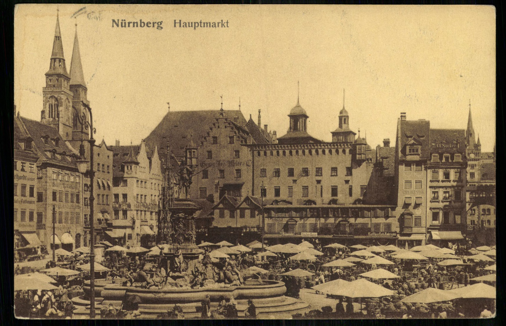 Nürnberg; Hauptmarkt (Magyar Kereskedelmi és Vendéglátóipari Múzeum CC BY-NC-ND)