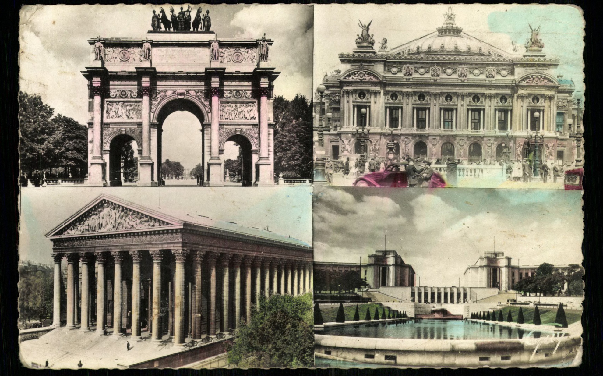 Paris et ses Merveilles - L&rsquo;arc de trimphe du Carrousel (1806), le theâtre de l&rsquo;Opéra (1862-1875), L&rsquo;église de la Madeleine (1806) e la palais (Magyar Kereskedelmi és Vendéglátóipari Múzeum CC BY-NC-ND)