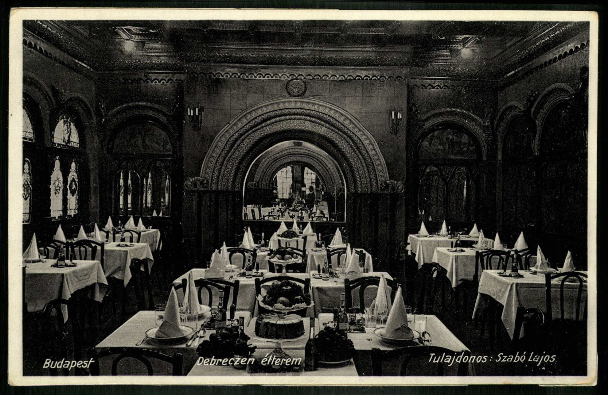Budapest. Debrecen étterem; Tulajdonos: Szabó Lajos (Magyar Kereskedelmi és Vendéglátóipari Múzeum CC BY-NC-ND)