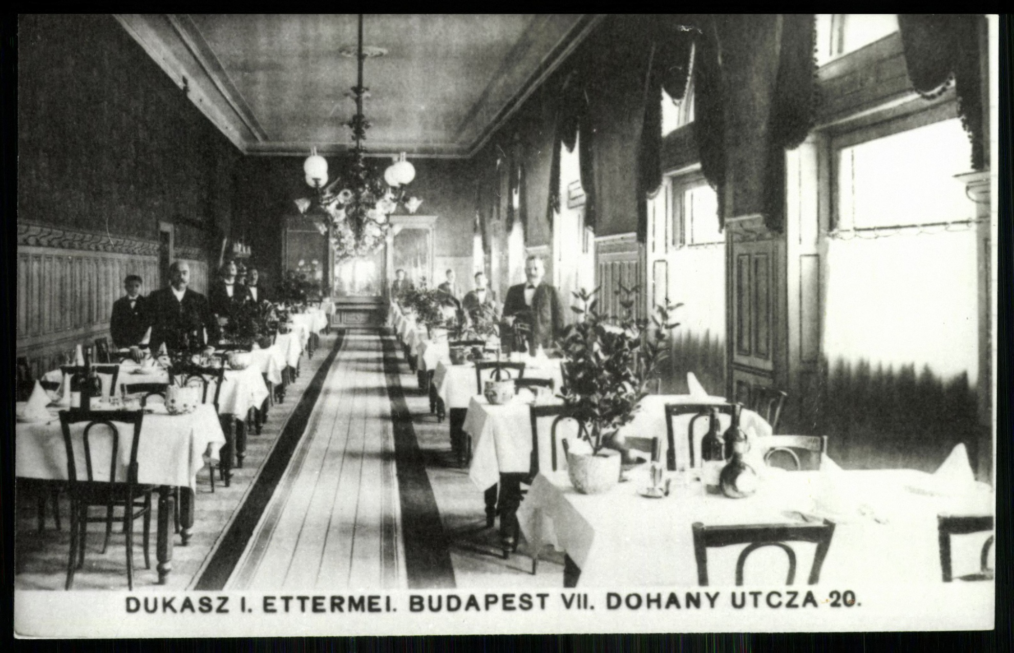 Dukasz I. éttermei, Budapest, VII., Dohány u. 20. (Magyar Kereskedelmi és Vendéglátóipari Múzeum CC BY-NC-ND)