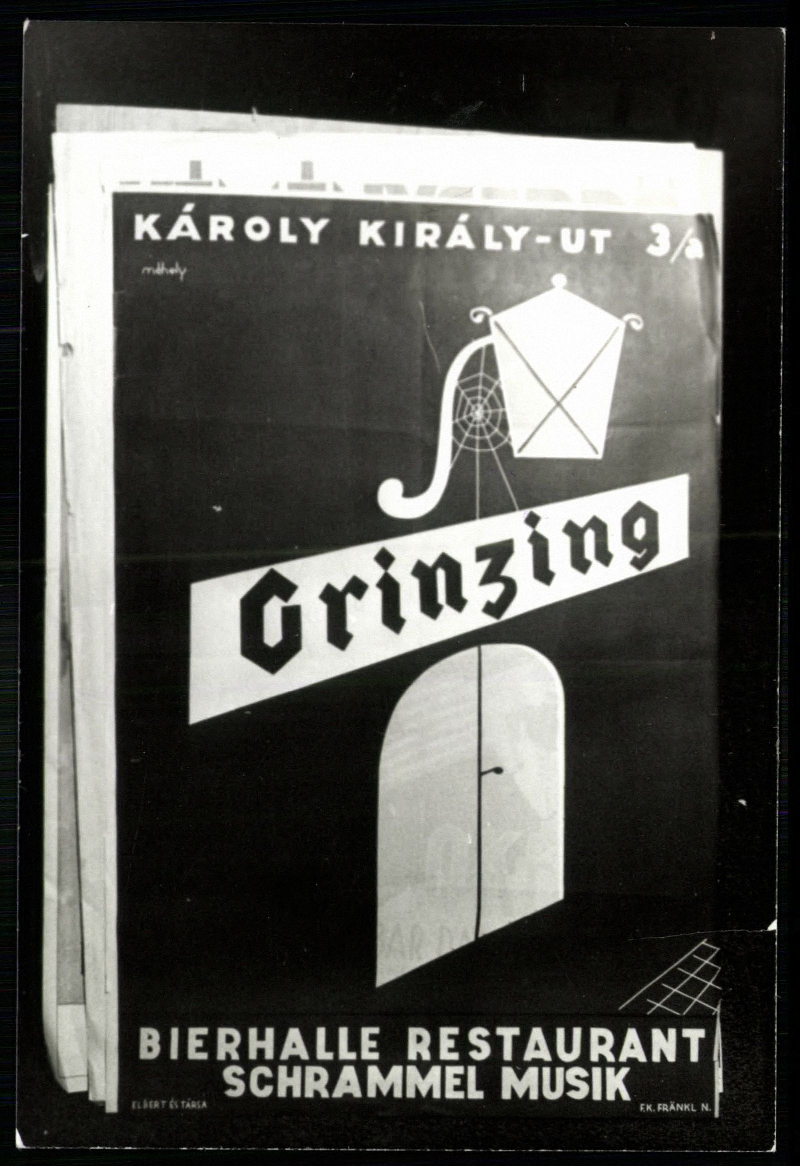 Grinzing. Károly király út 3/a. Bierhalle Restaurant Schrammel Musik (Magyar Kereskedelmi és Vendéglátóipari Múzeum CC BY-NC-ND)