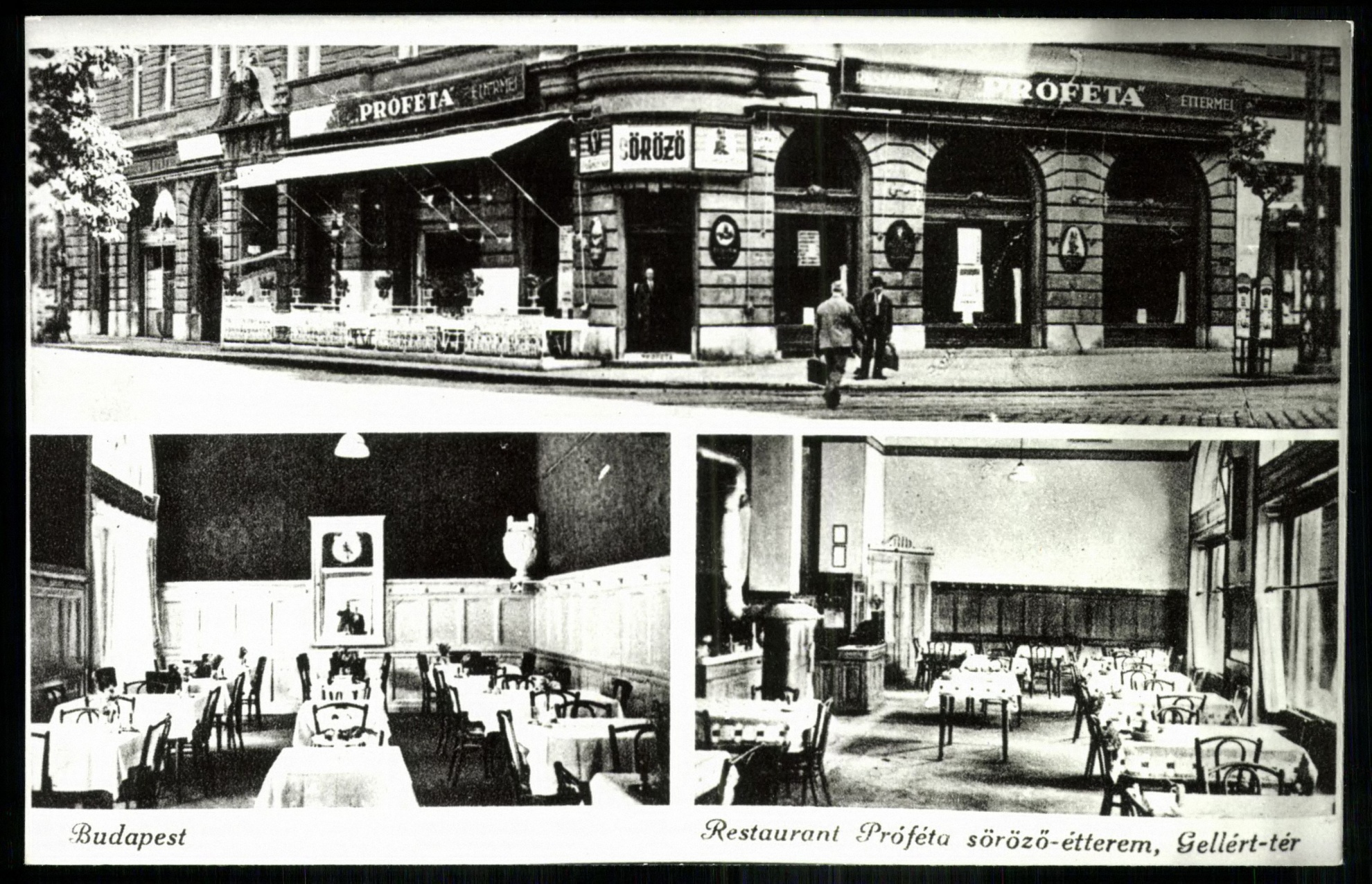 Restaurant Próféta söröző-étterem, Budapest, Gellért-tér (Magyar Kereskedelmi és Vendéglátóipari Múzeum CC BY-NC-ND)