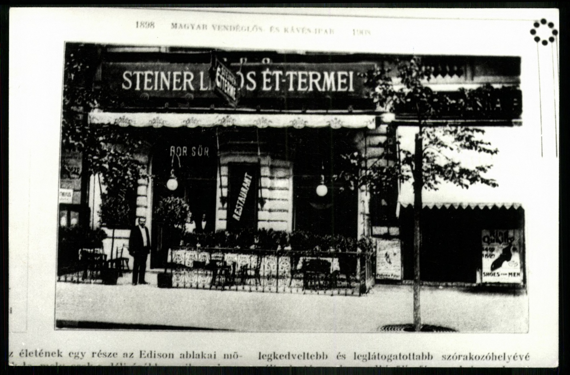 Steiner Lajos étterme (Magyar Kereskedelmi és Vendéglátóipari Múzeum CC BY-NC-ND)