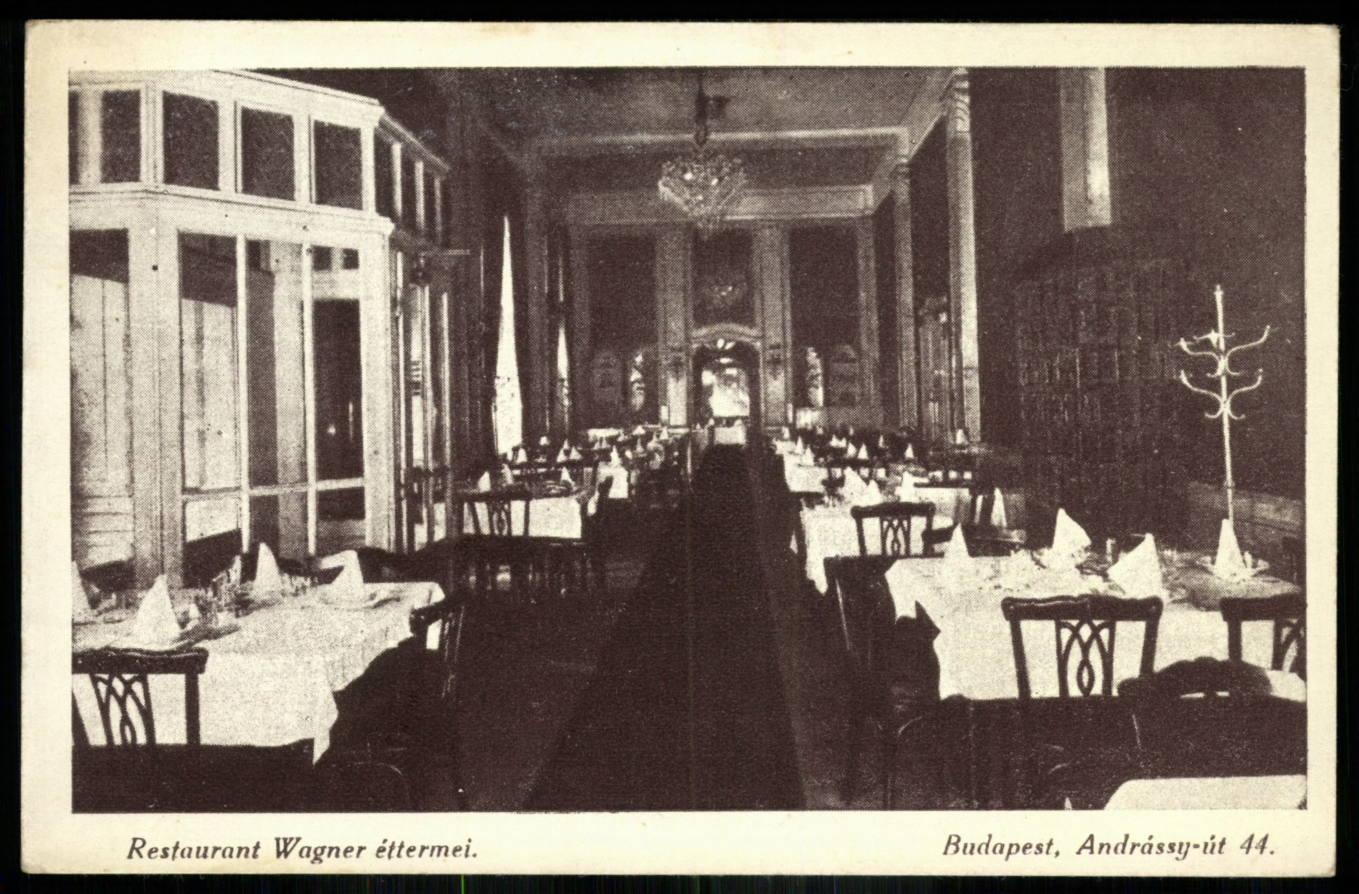 Restaurant Wagner étteremei, Budapest, Andrássy út 44. (Magyar Kereskedelmi és Vendéglátóipari Múzeum CC BY-NC-ND)