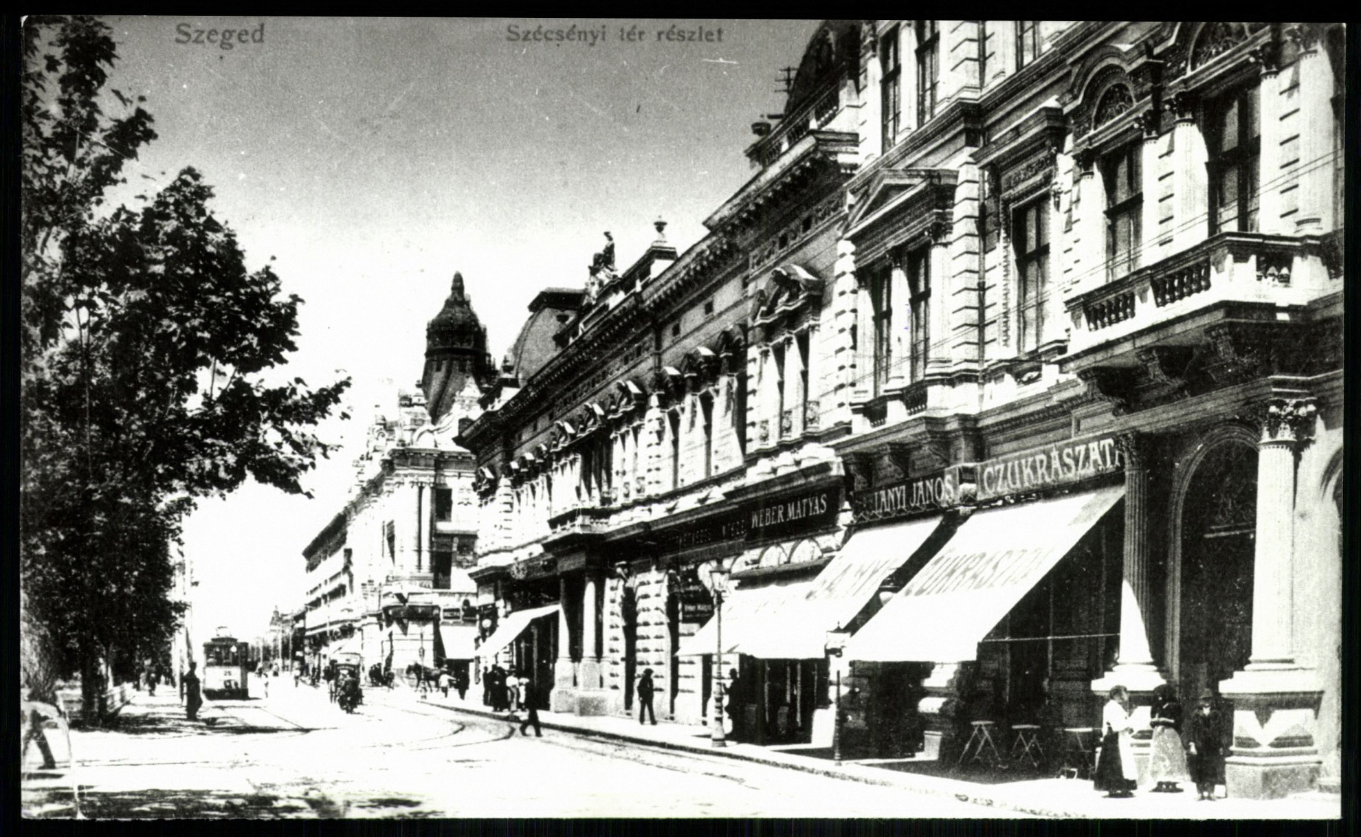 Szeged Szécényi tér részlet. Lányi János cukrászat (Magyar Kereskedelmi és Vendéglátóipari Múzeum CC BY-NC-ND)