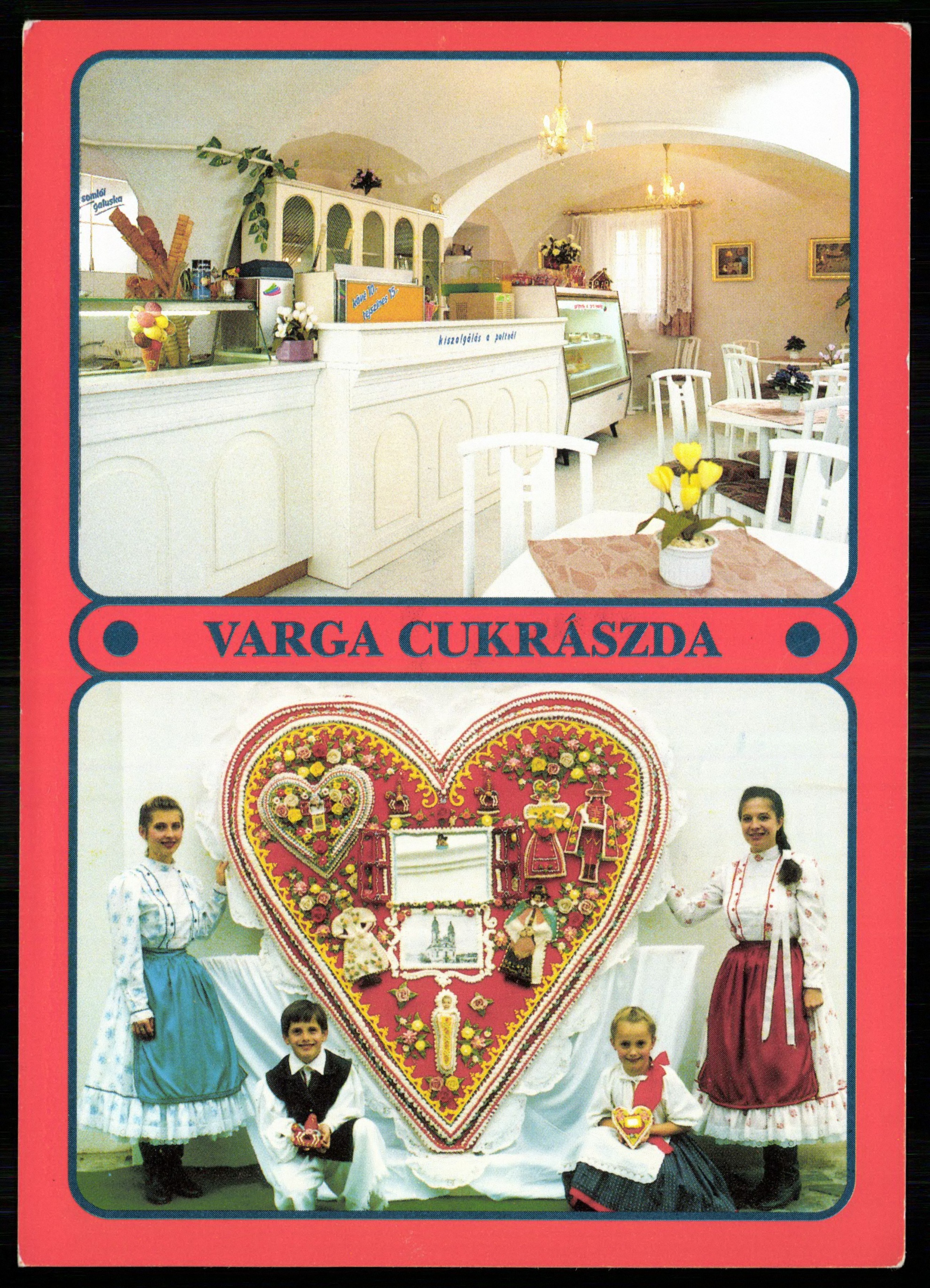 Pápa Varga cukrászda, Fő tér 23., Kisfaludy u. 3., Celli u. 9. (Magyar Kereskedelmi és Vendéglátóipari Múzeum CC BY-NC-ND)