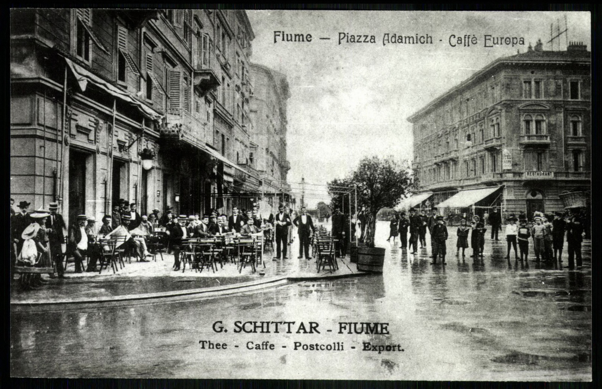 Fiume Piazza Adamich. Caffé Europa (Magyar Kereskedelmi és Vendéglátóipari Múzeum CC BY-NC-ND)