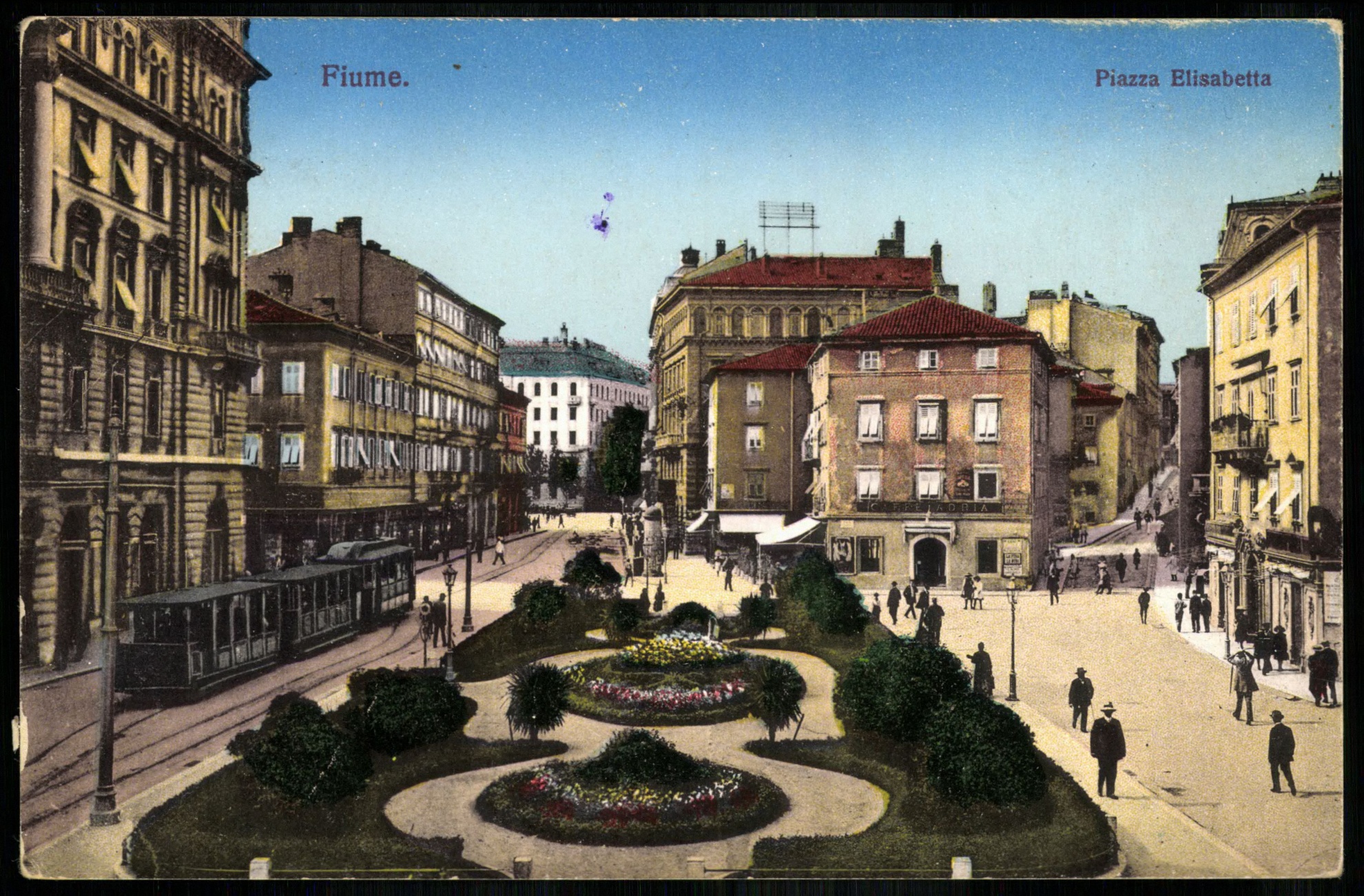 Fiume Piazza Elisabetta. Adria kávéház (Magyar Kereskedelmi és Vendéglátóipari Múzeum CC BY-NC-ND)