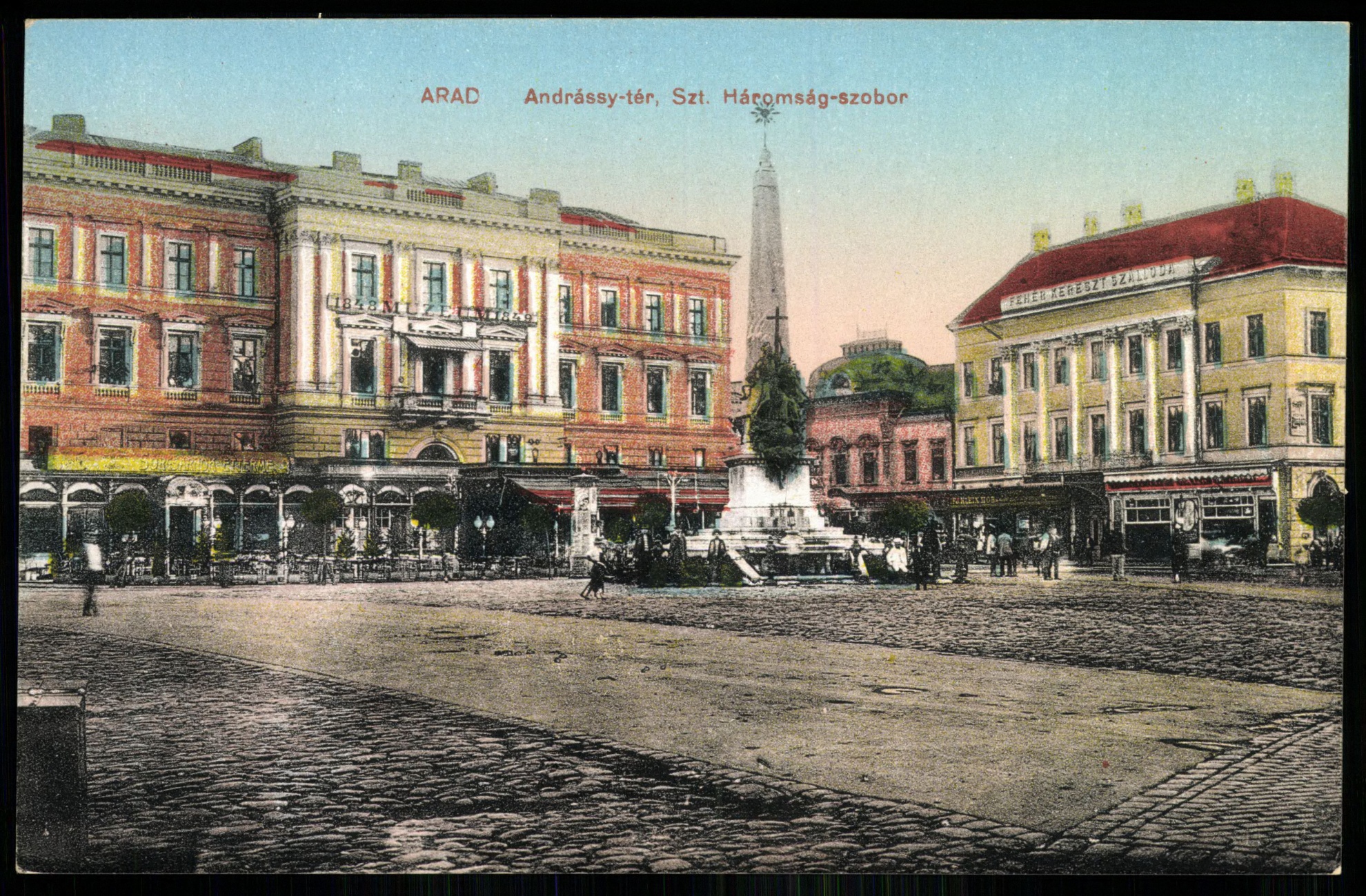 Arad. Andrássy-tér; Szentháromság szobor (Magyar Kereskedelmi és Vendéglátóipari Múzeum CC BY-NC-ND)