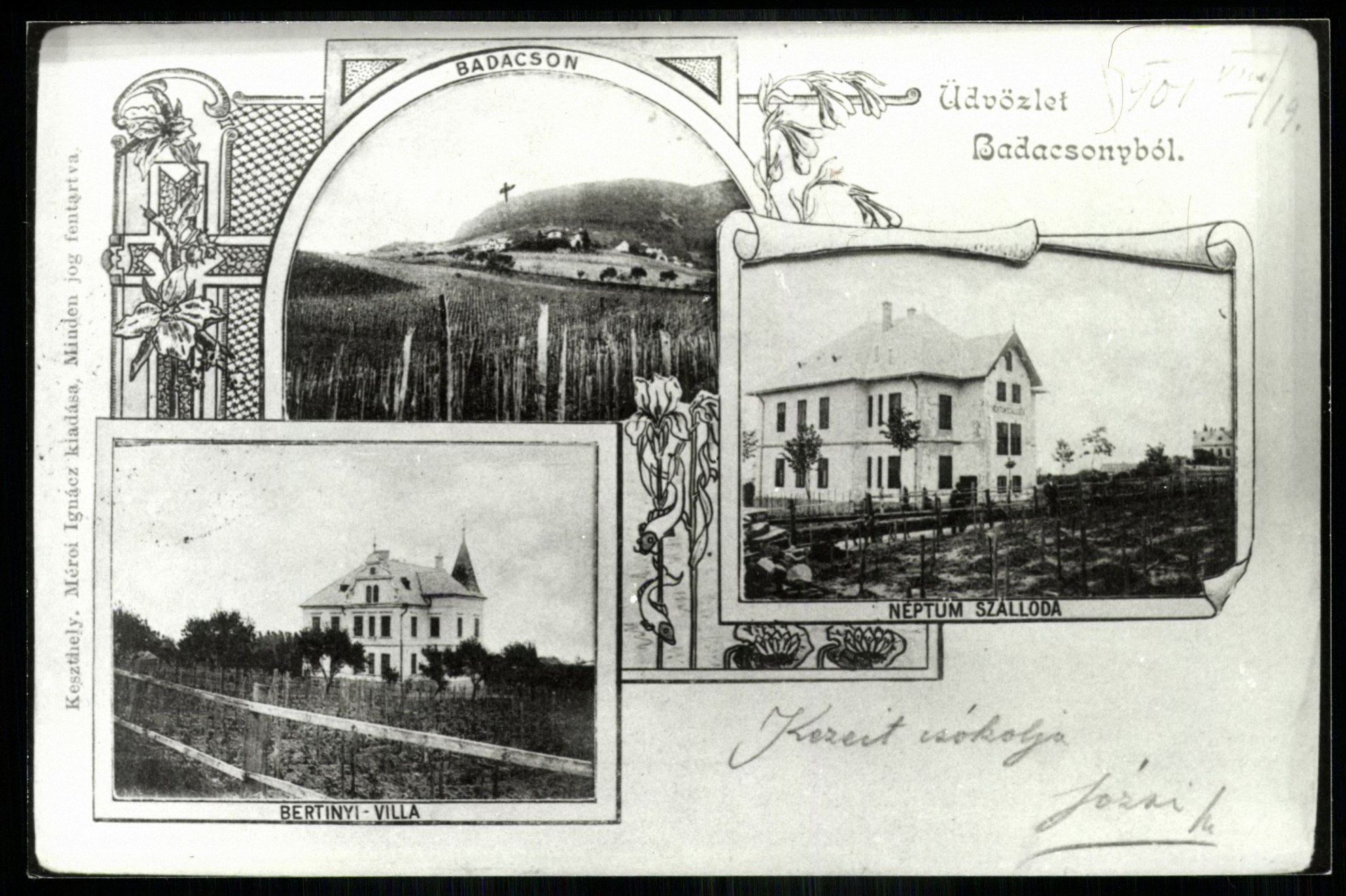 Badacsony Bertinyi villa, Neptum szálloda (Magyar Kereskedelmi és Vendéglátóipari Múzeum CC BY-NC-ND)