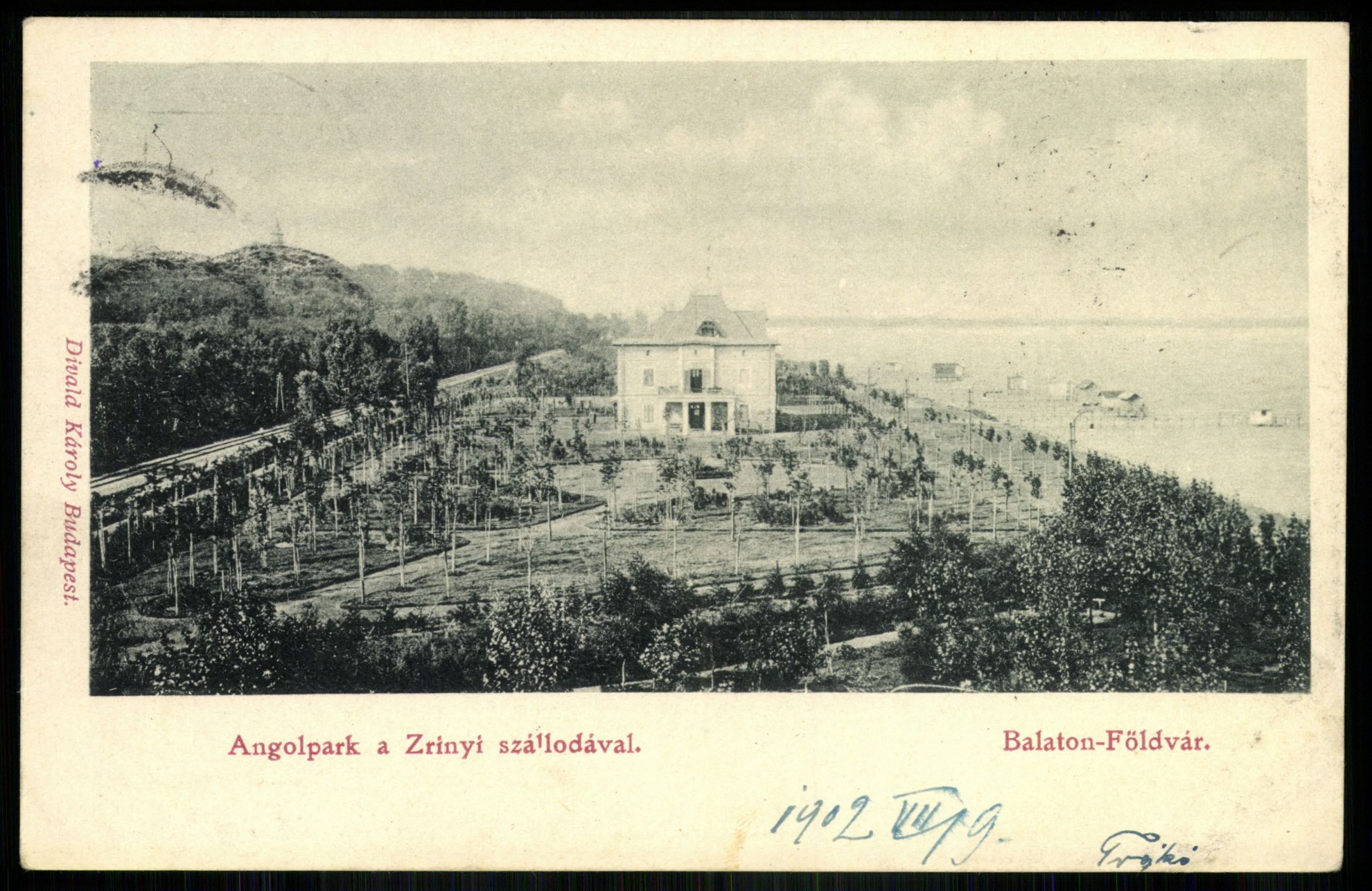 Balatonföldvár Angolpark a Zrínyi szálodával (Magyar Kereskedelmi és Vendéglátóipari Múzeum CC BY-NC-ND)