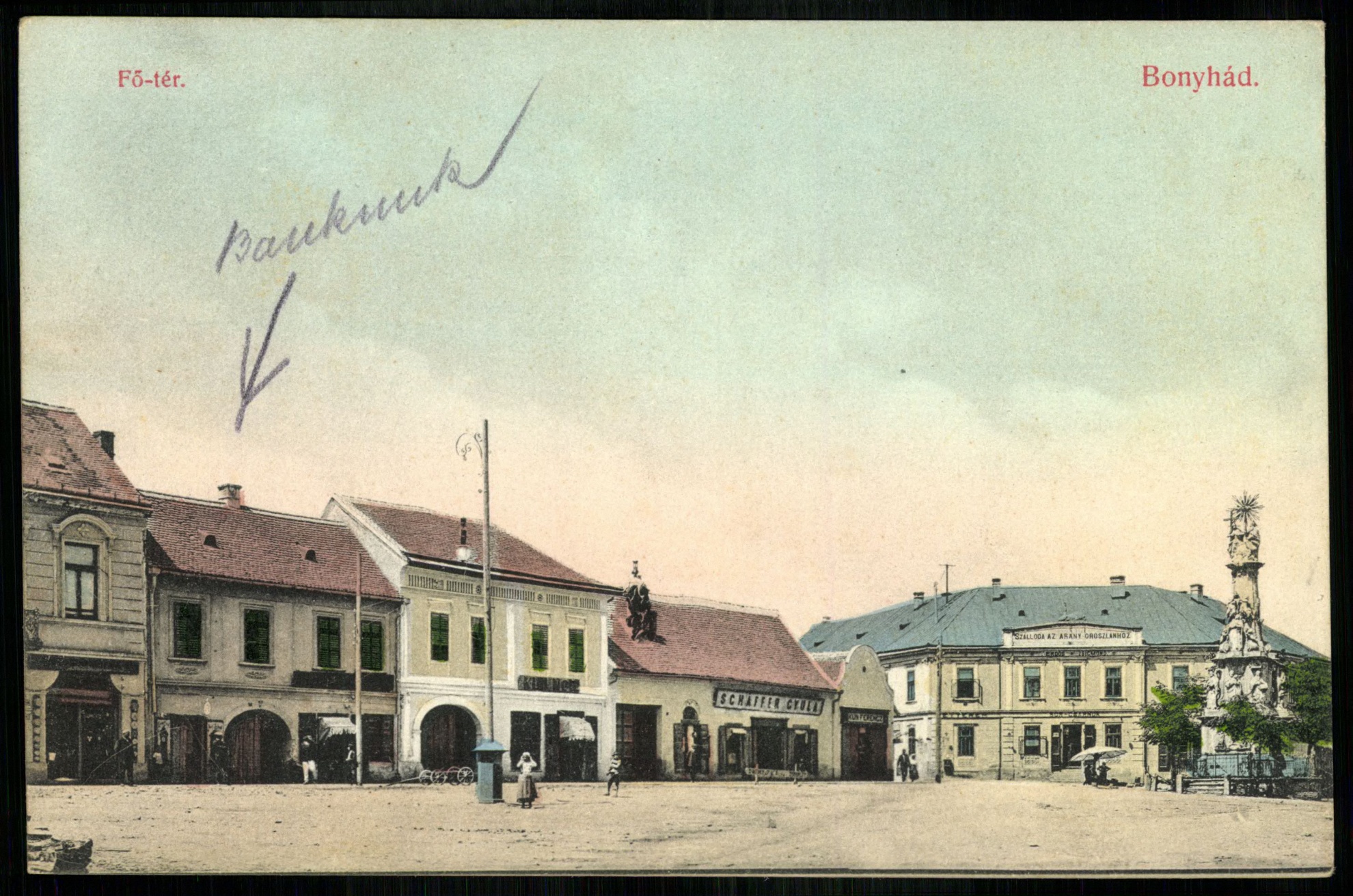 Bonyhád Fő tér. Szálloda az Arany Oroszlánhoz (Magyar Kereskedelmi és Vendéglátóipari Múzeum CC BY-NC-ND)