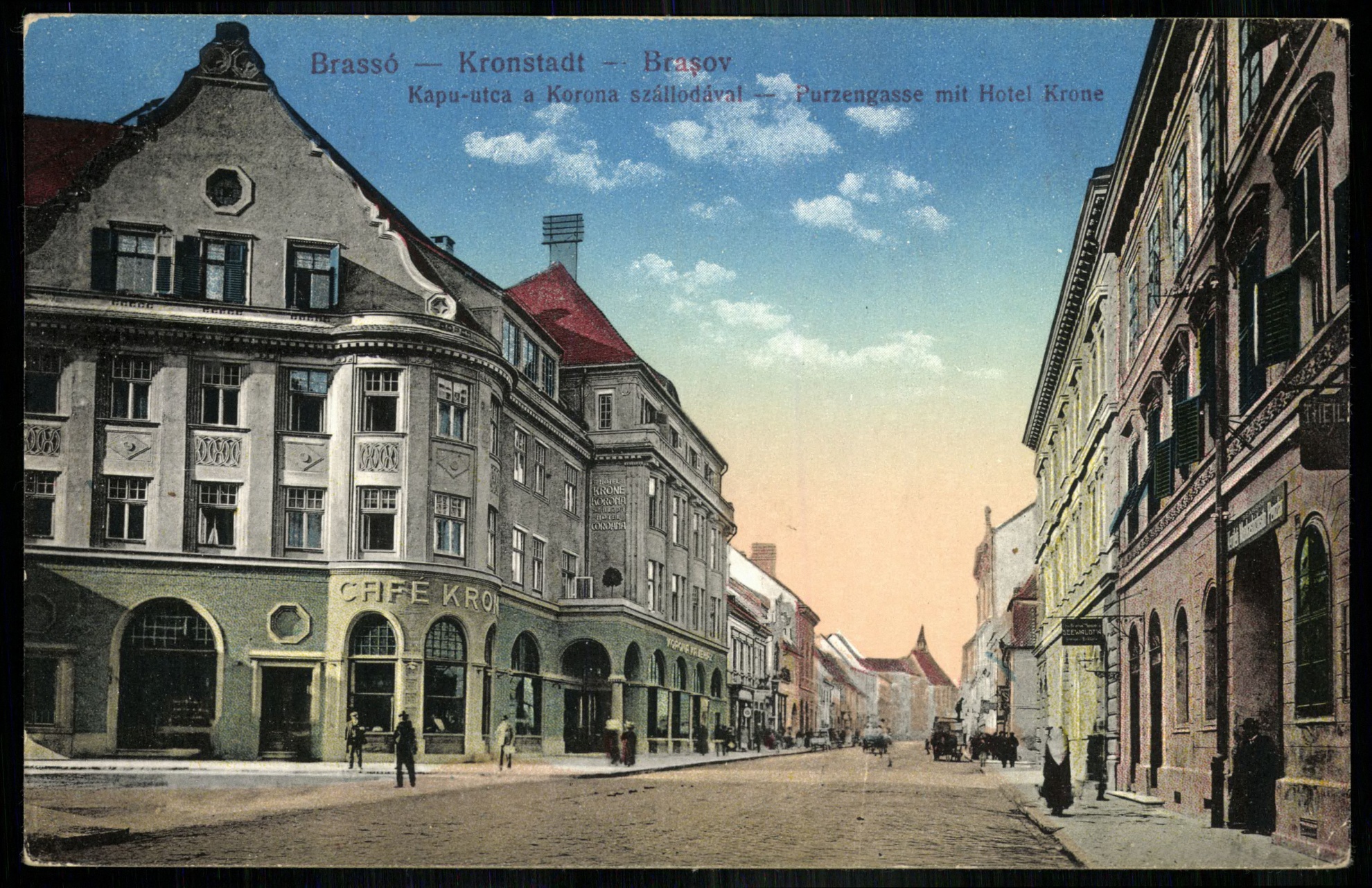 Brassó Kapu utca a Korona szállodával (Magyar Kereskedelmi és Vendéglátóipari Múzeum CC BY-NC-ND)