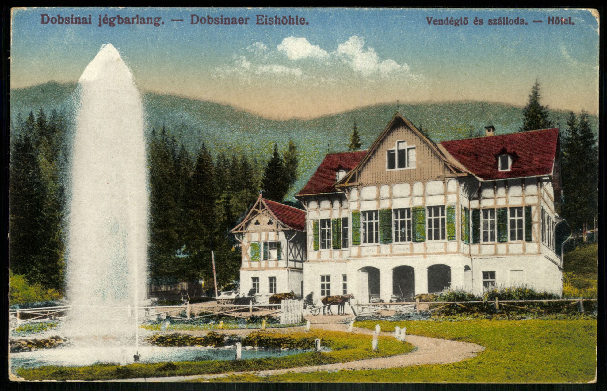 Dobsinai jégbarlang. Vendéglő és szálloda (Magyar Kereskedelmi és Vendéglátóipari Múzeum CC BY-NC-ND)
