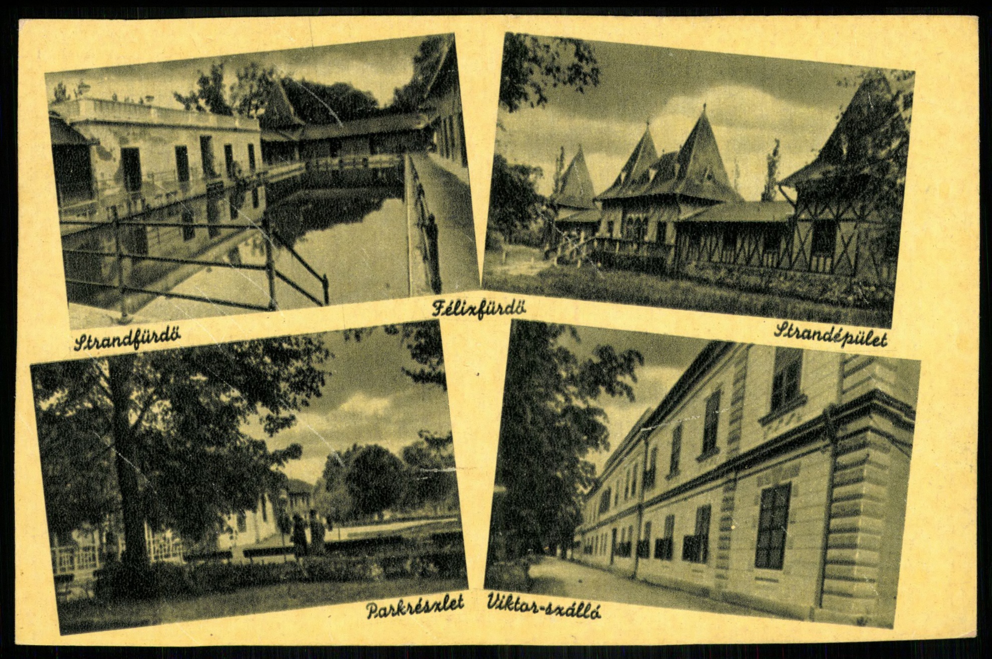Félixfürdő Strandfürdő, Strandépület, Parkrészlet, Viktor szálló (Magyar Kereskedelmi és Vendéglátóipari Múzeum CC BY-NC-ND)