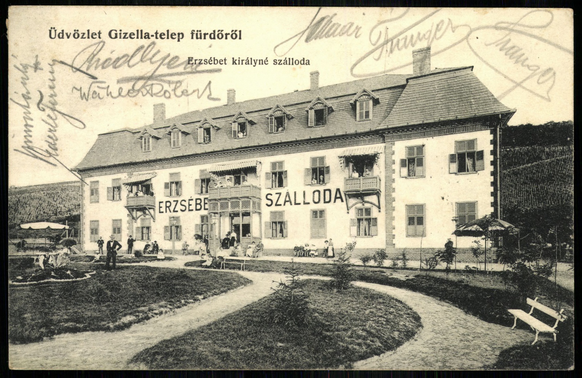Gizella-telep fürdő. Erzsébet királyné szálloda (Magyar Kereskedelmi és Vendéglátóipari Múzeum CC BY-NC-ND)