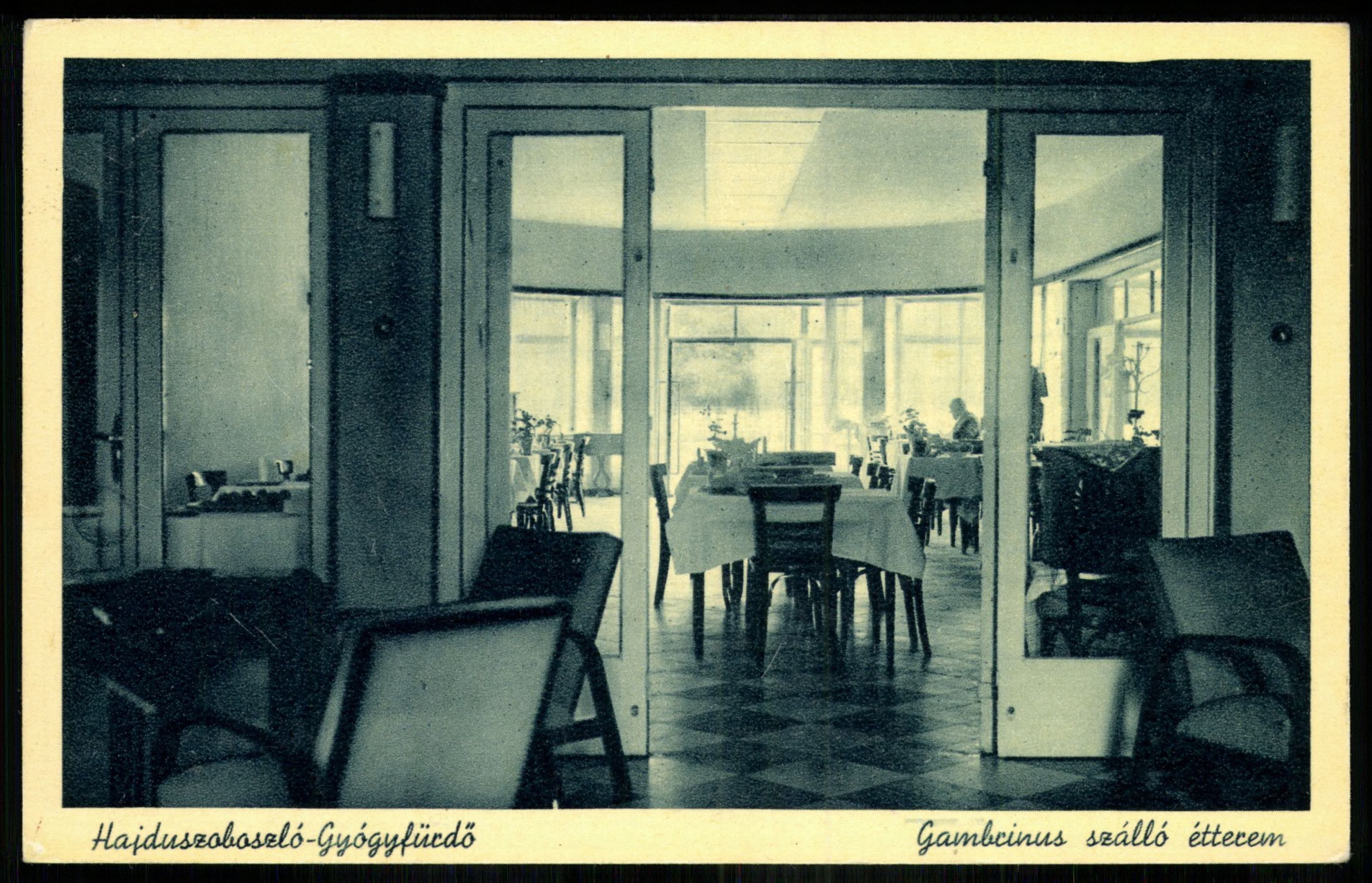 Hajdúszoboszló-Gyógyfürdő Gambrinus szálló étterem (Magyar Kereskedelmi és Vendéglátóipari Múzeum CC BY-NC-ND)