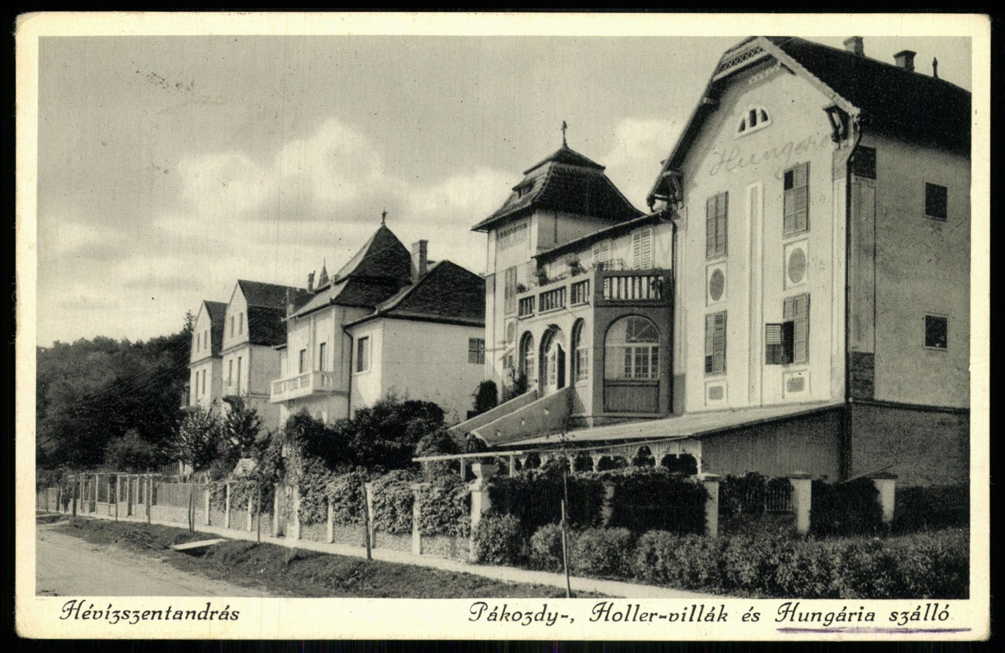 Hévízszentandrás Pákozdy-, Holler-villák és Hungária szálló (Magyar Kereskedelmi és Vendéglátóipari Múzeum CC BY-NC-ND)